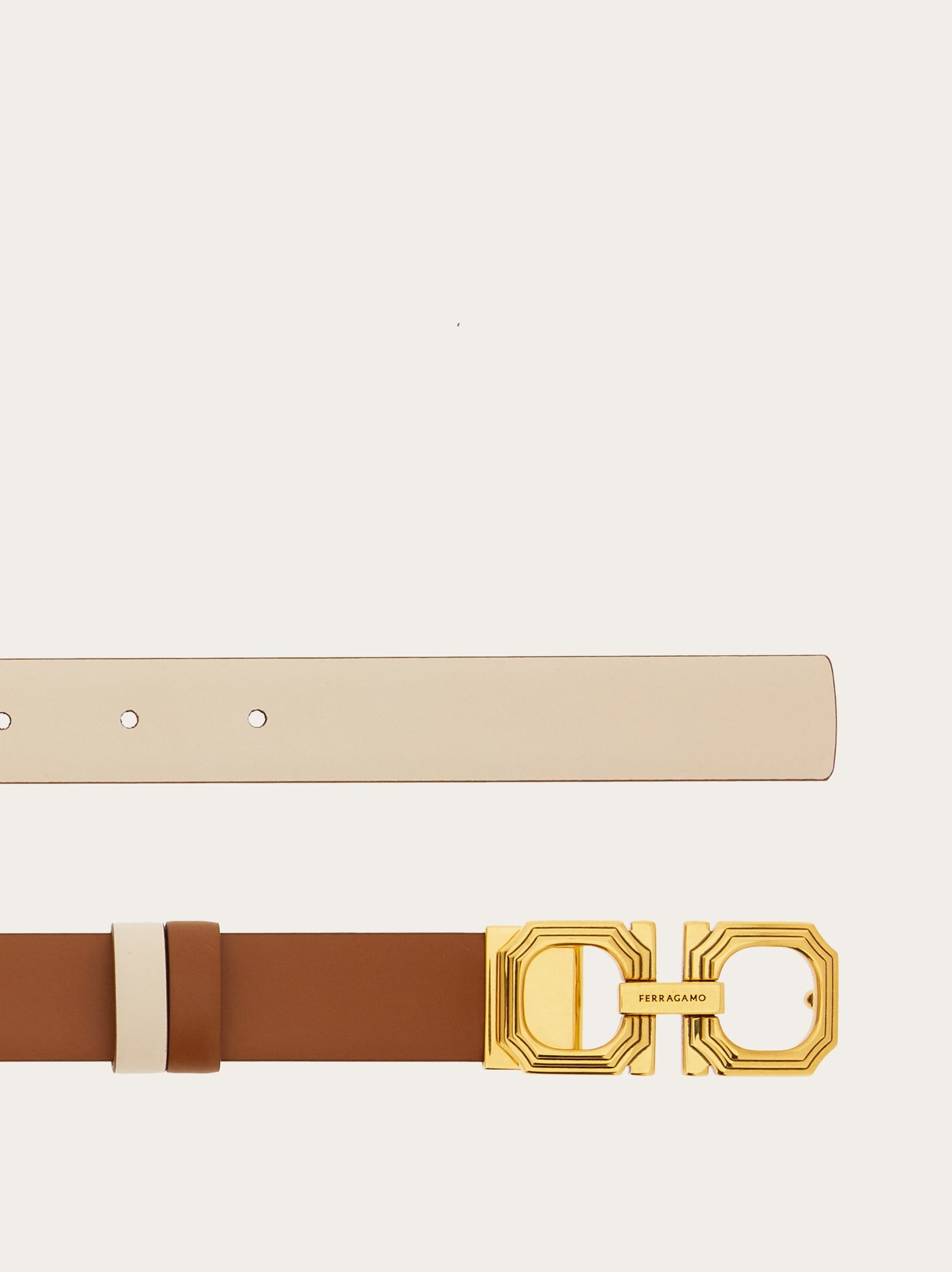 FERRAGAMO Reversible and adjustable squared Gancini belt FERRAGAMO Reversible and adjustable squared Gancini belt