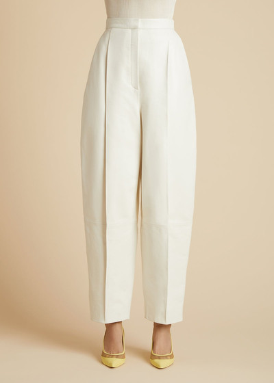 KHAITE The Ashford Pant in Optic White Leather outlook
