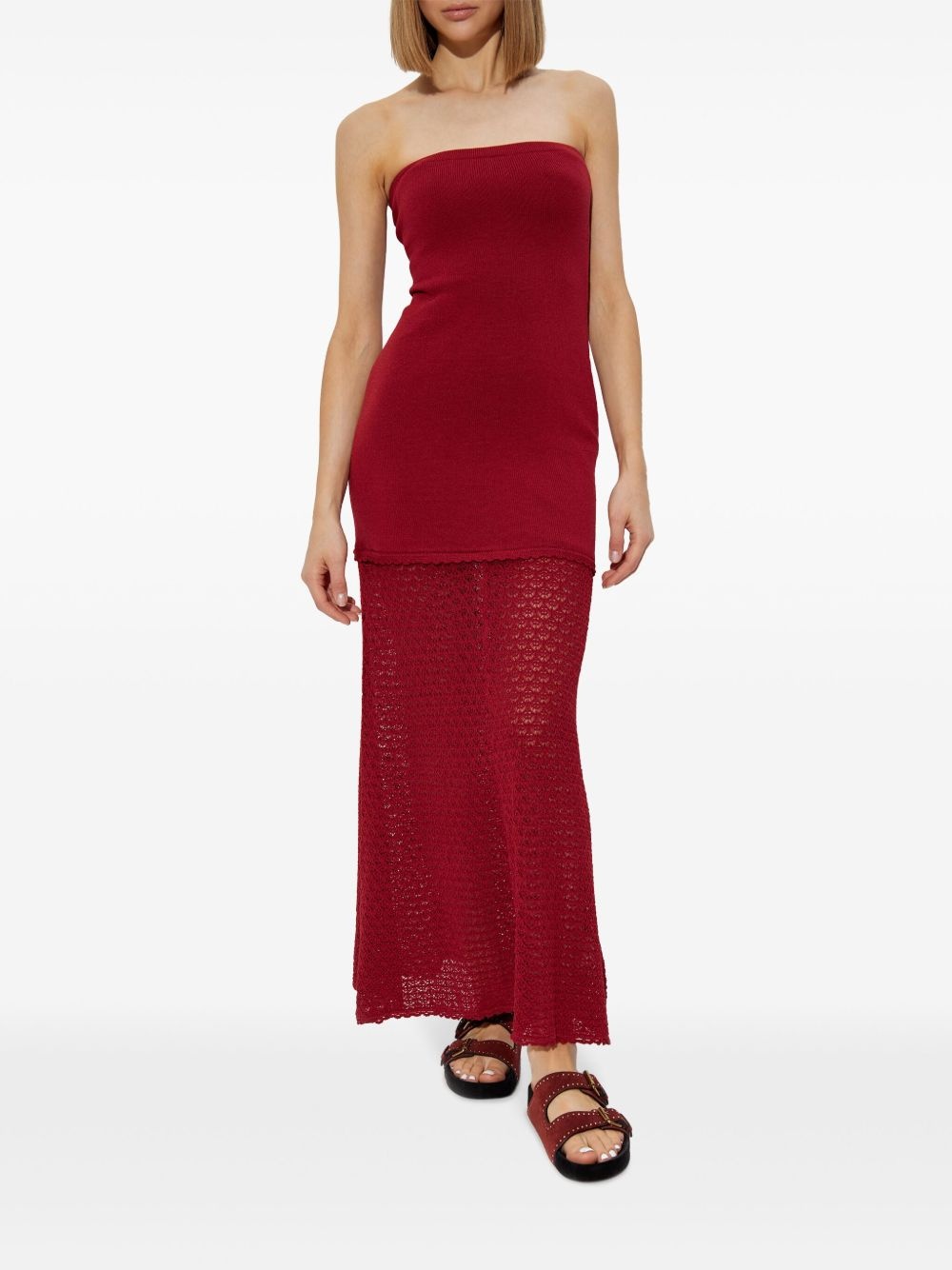 strapless maxi dress - 3