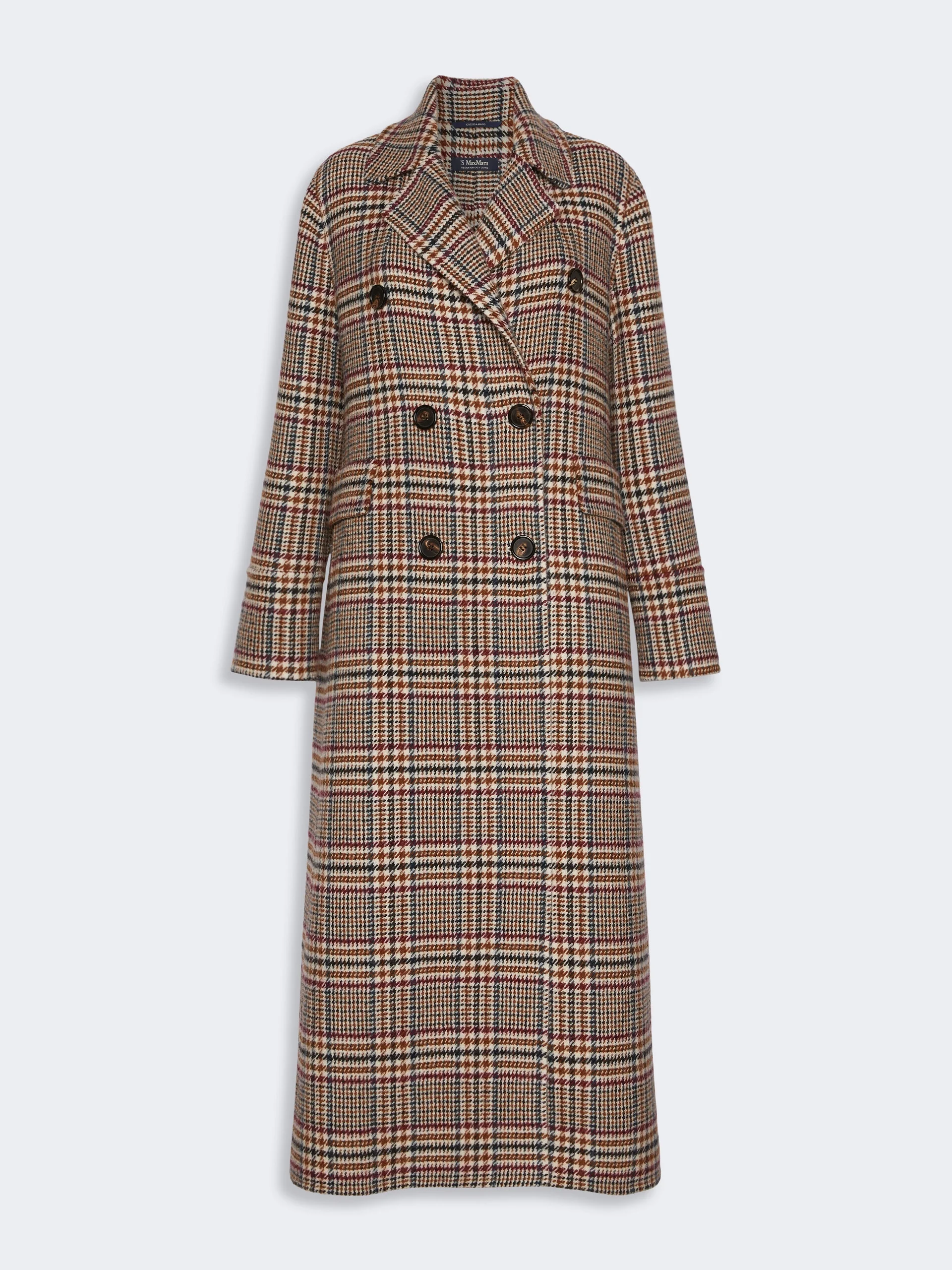 CRISTINA Chequered double wool coat - ULTRAMARINE - 1