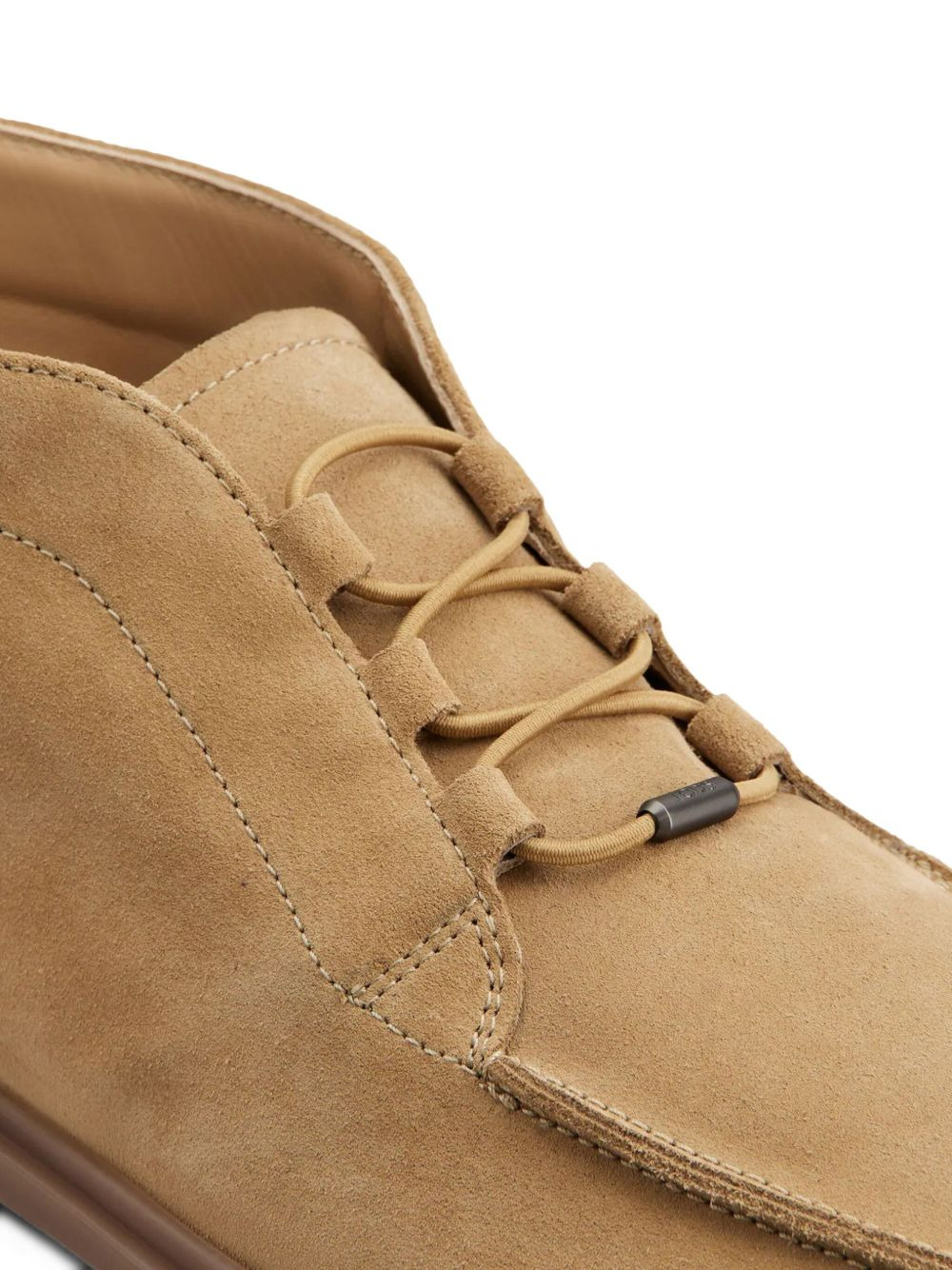suede elastic-lace desert boots - 4