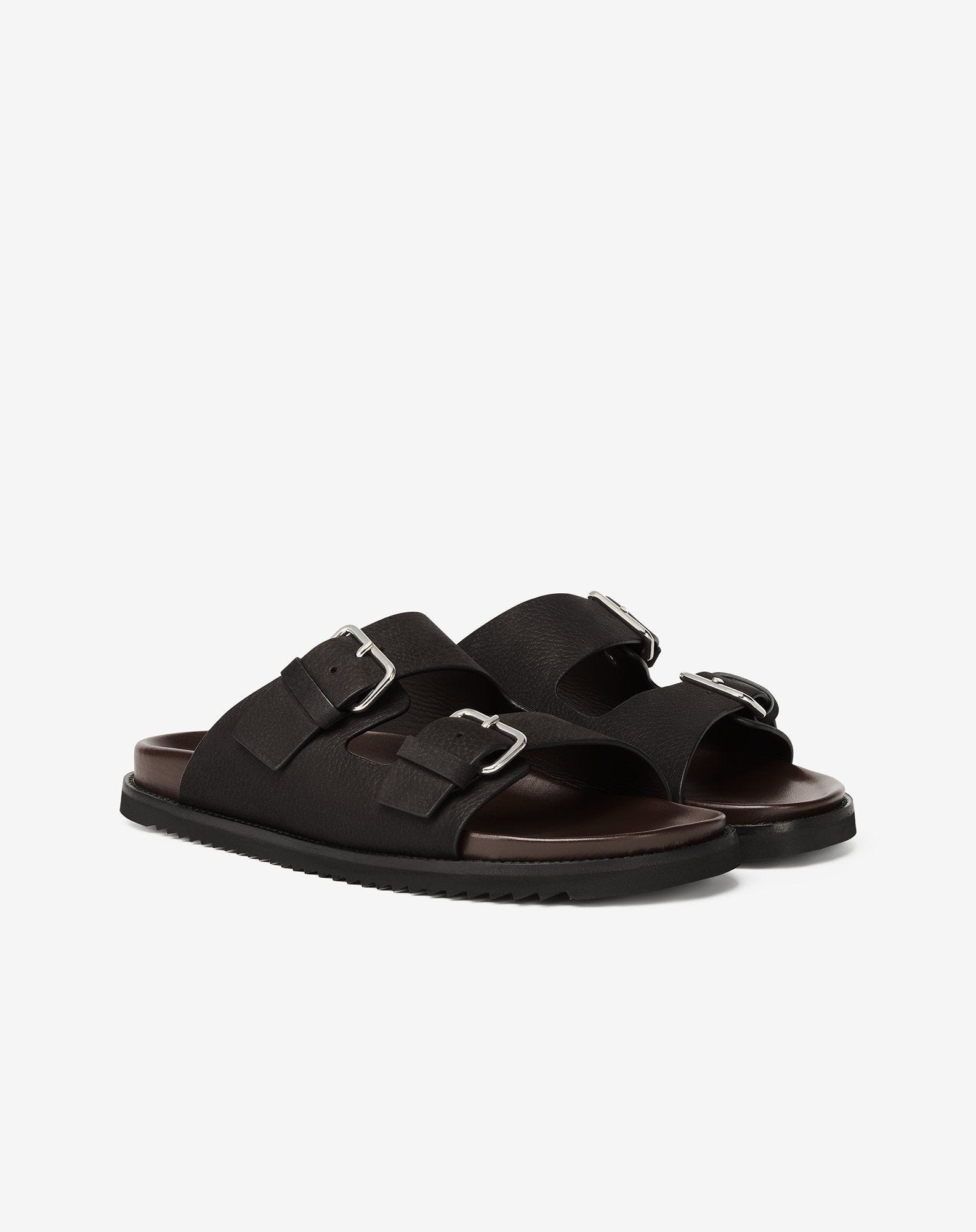 Black leather sandals - 2