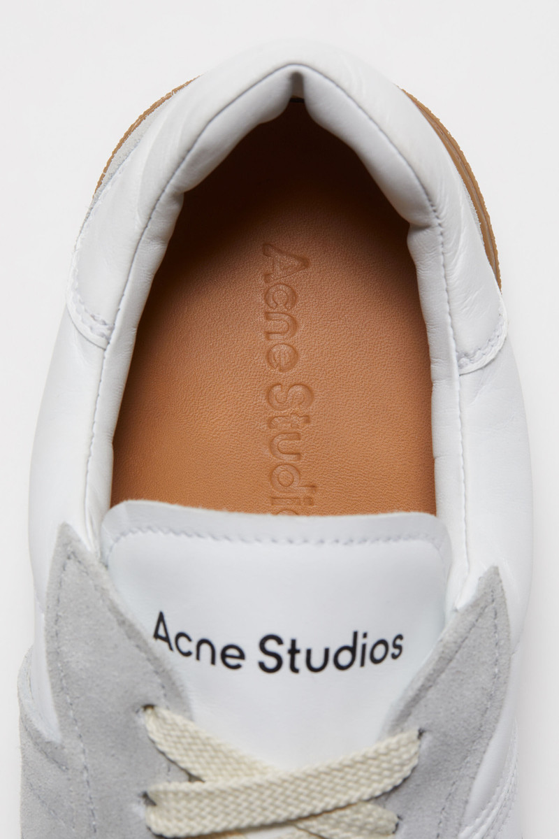 Lace-up sneakers - White/brown 6