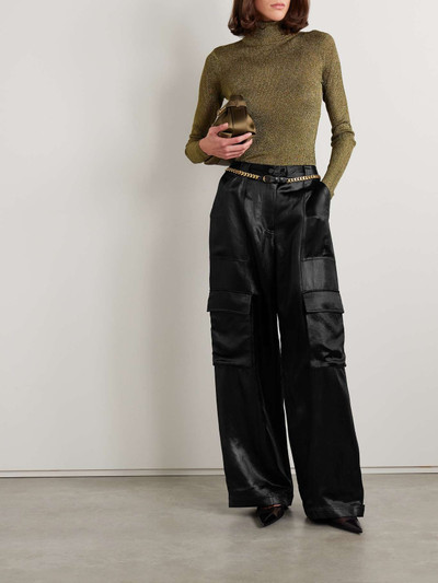 SIMKHAI Beatriz satin-twill wide-leg cargo pants outlook