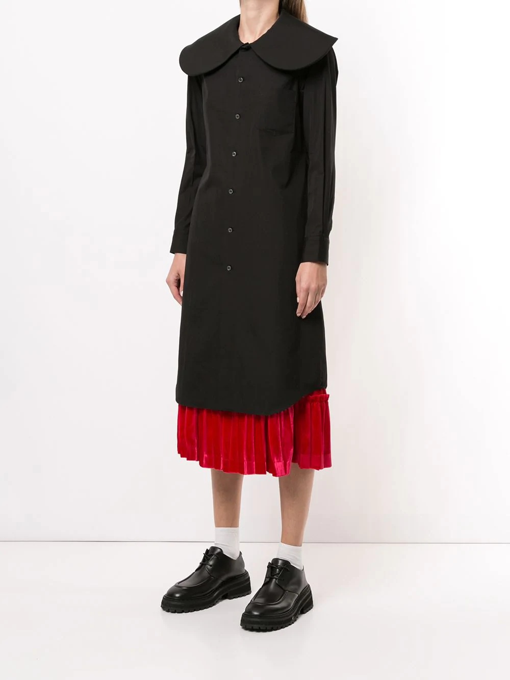 oversized collar shirt dress - 3