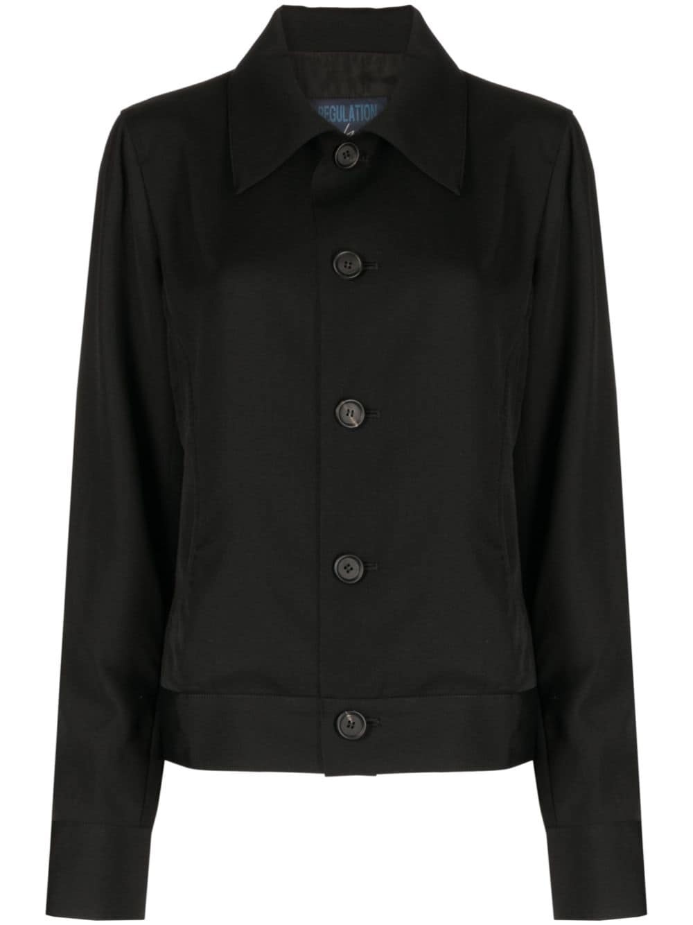 point-collar button-up jacket - 1