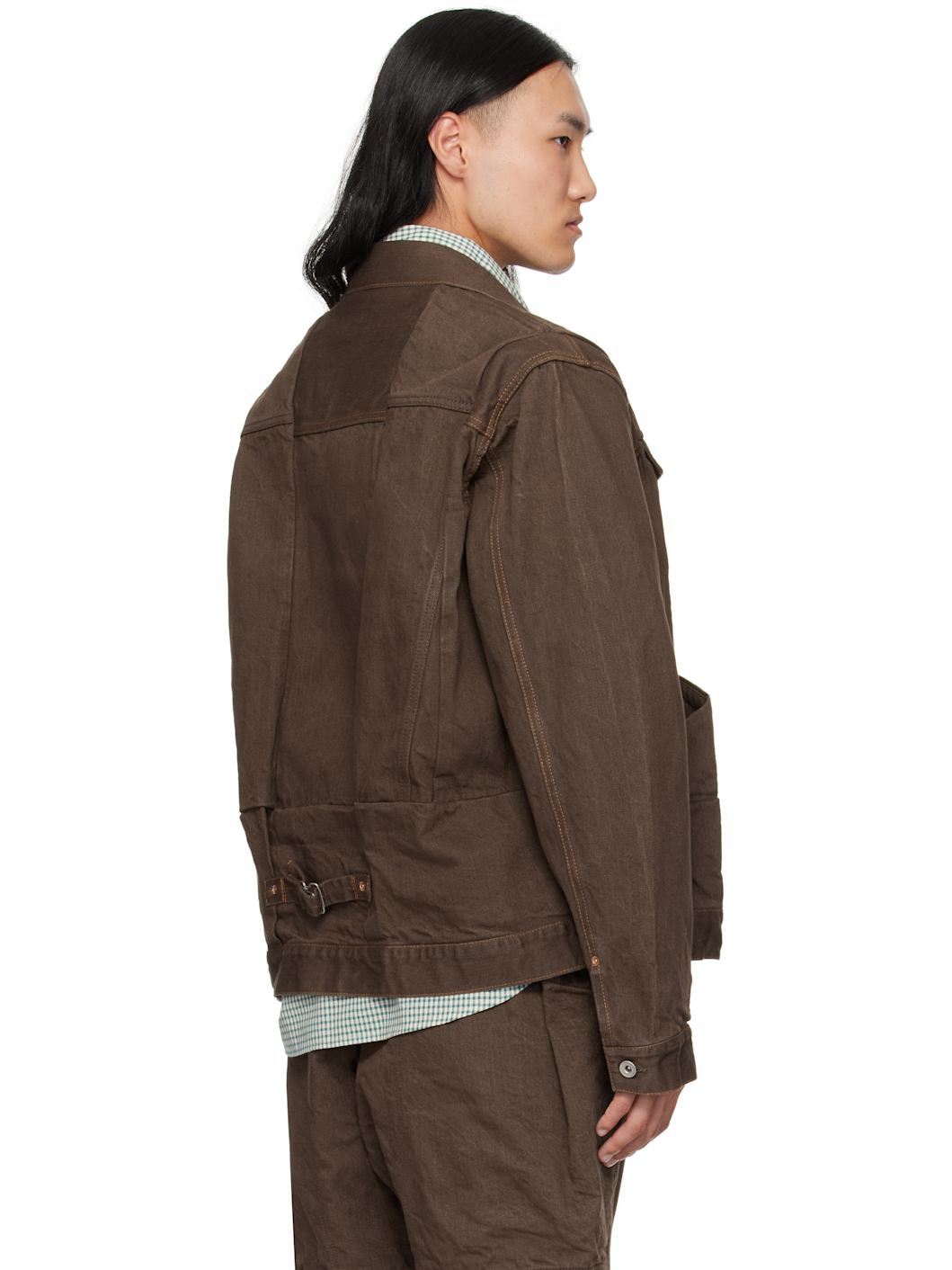 Brown Cotton Denim Jacket - 3