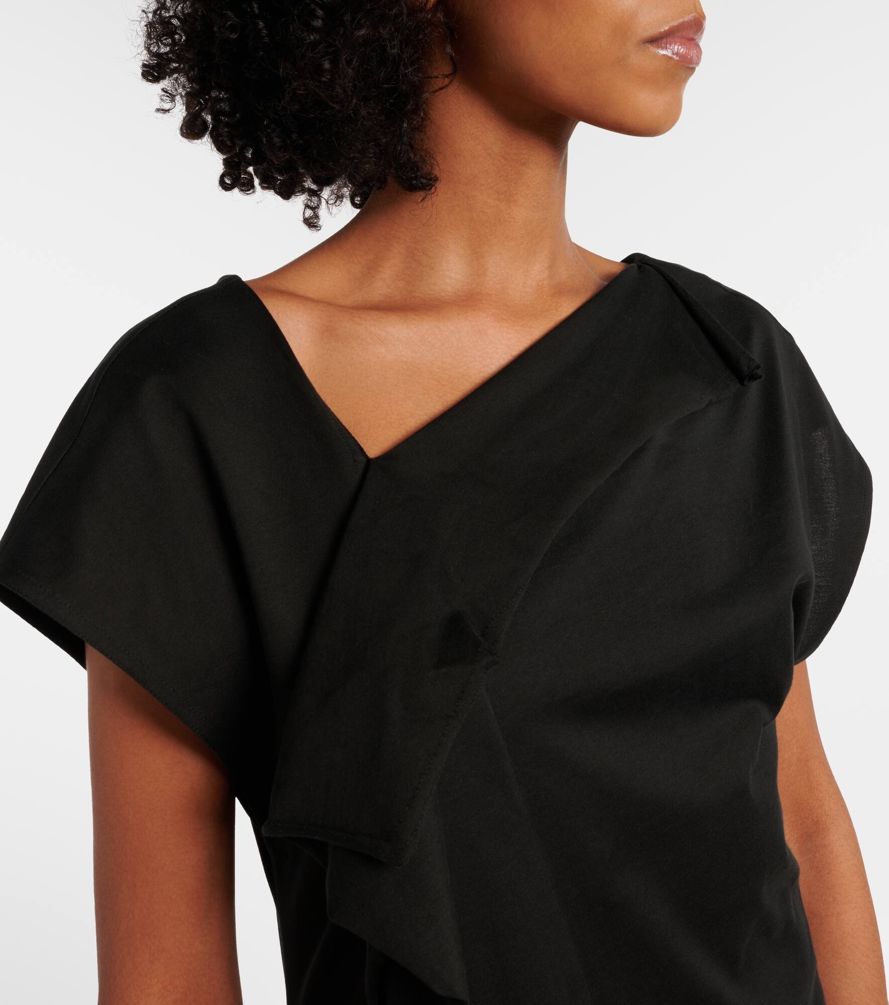 Asymmetric draped midi dress - 4