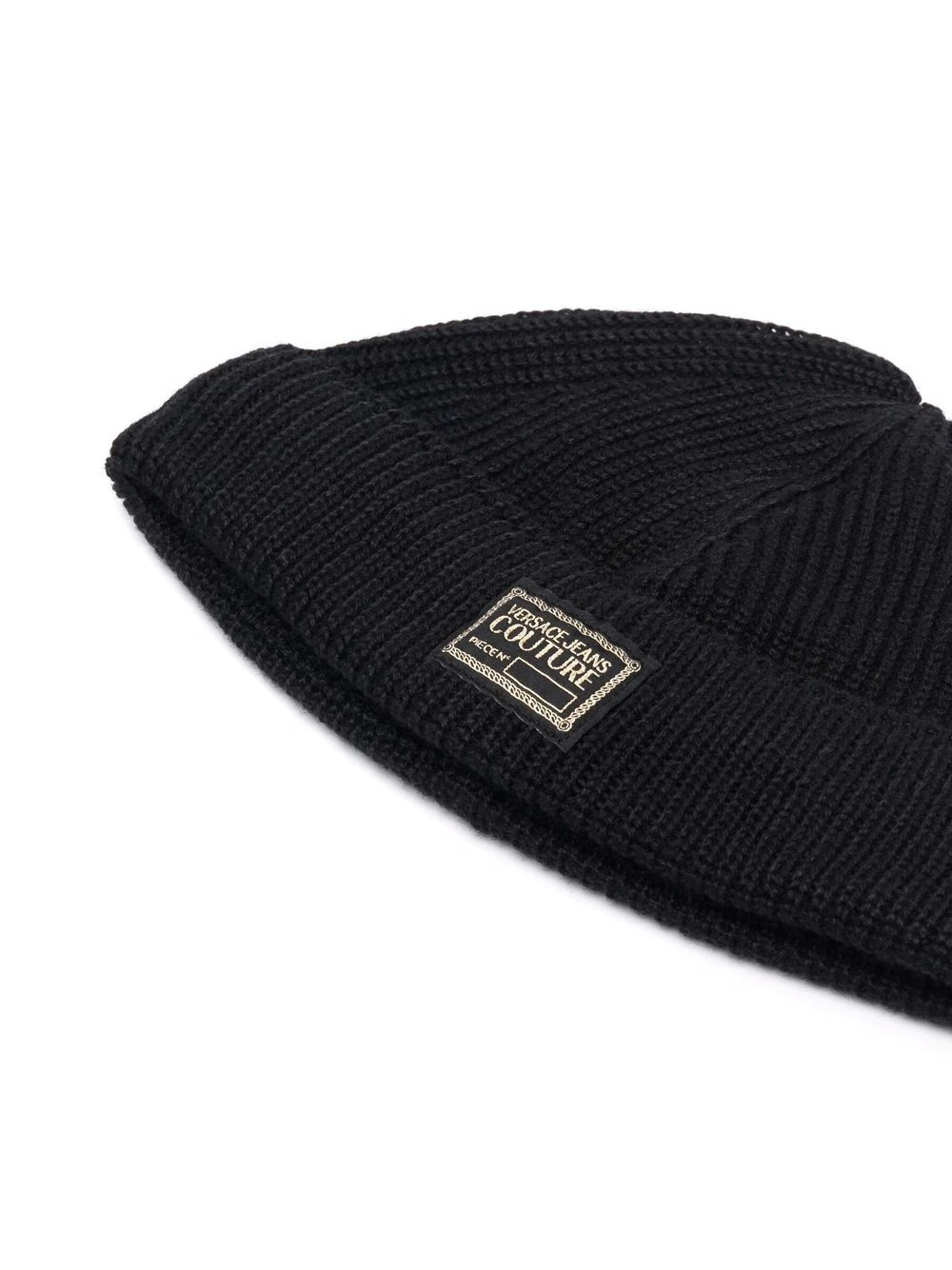 knitted logo patch beanie  - 2