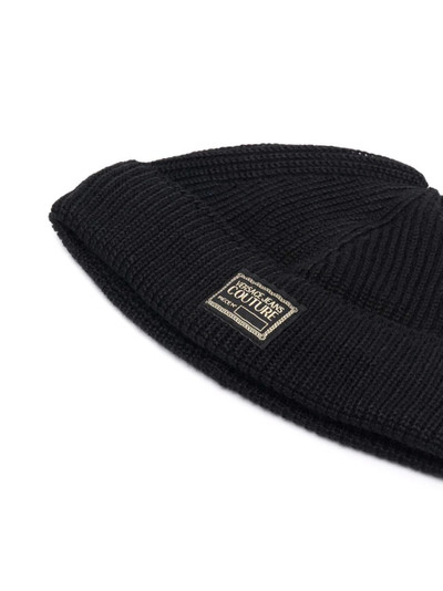 VERSACE JEANS COUTURE knitted logo patch beanie  outlook