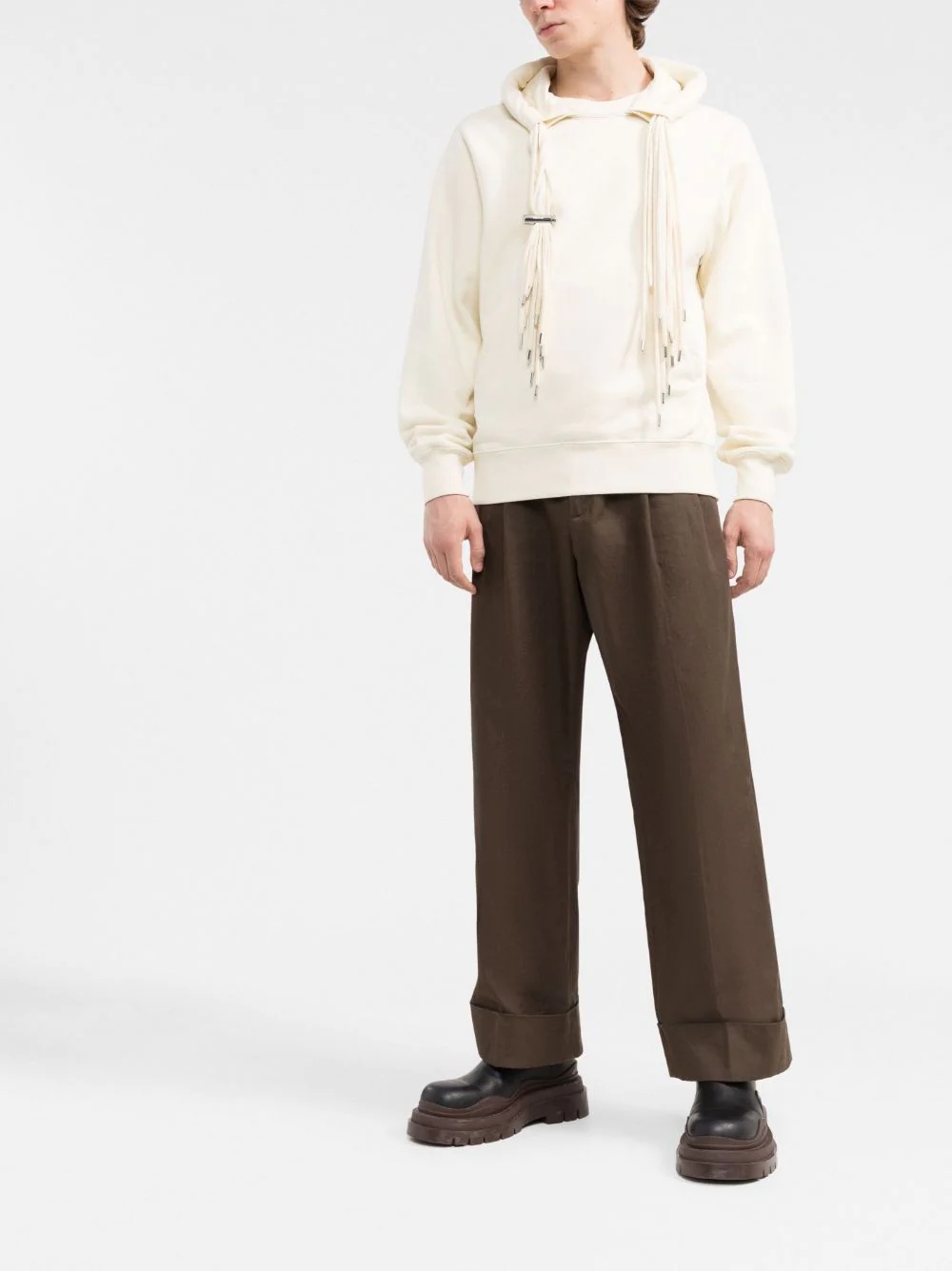 multi-cord long-sleeve hoodie - 2