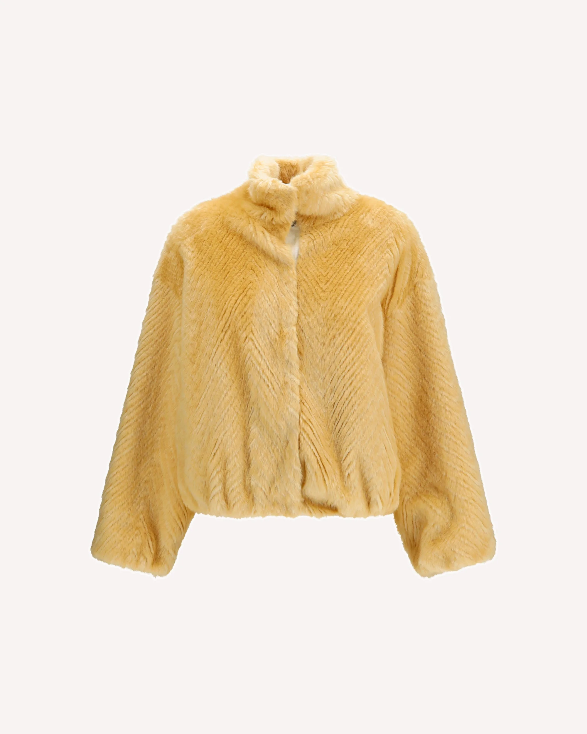 Chevron faux fur Bomber Jacket - 1