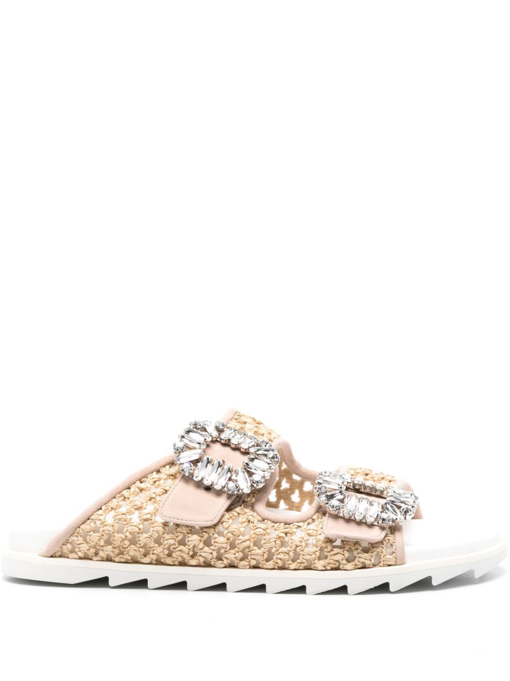 Roger Vivier Women Slidy Viv Raffia Sandals - 1