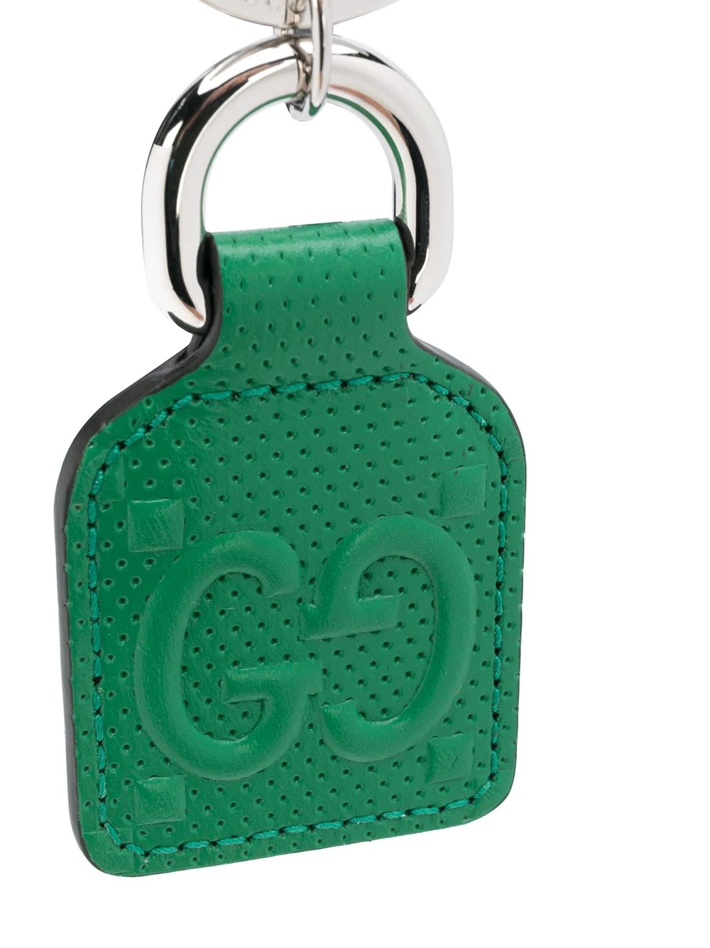 Double G leather keyring - 2