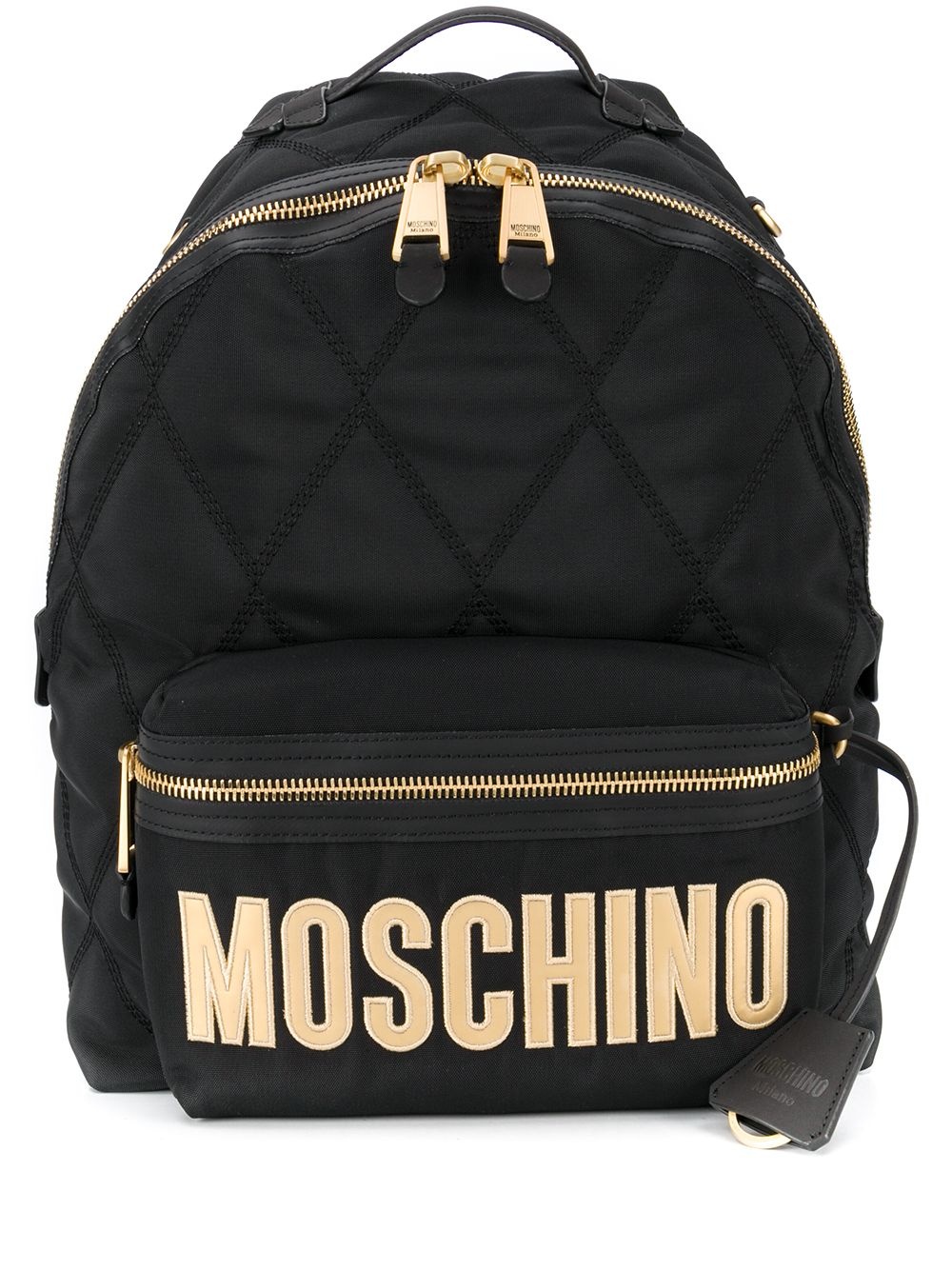 quilted logo backpack - 1