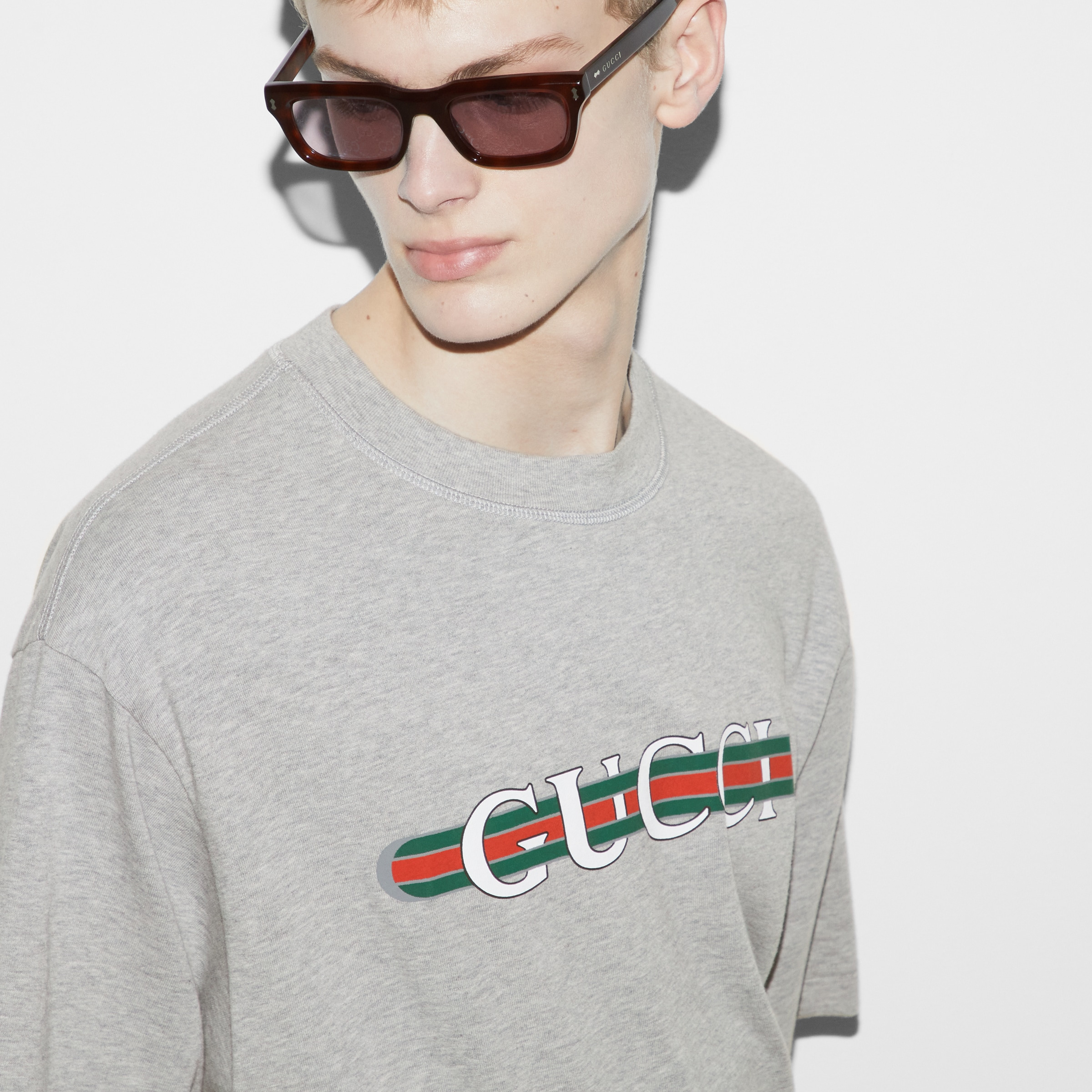 Cotton jersey T-shirt with Gucci print - 5