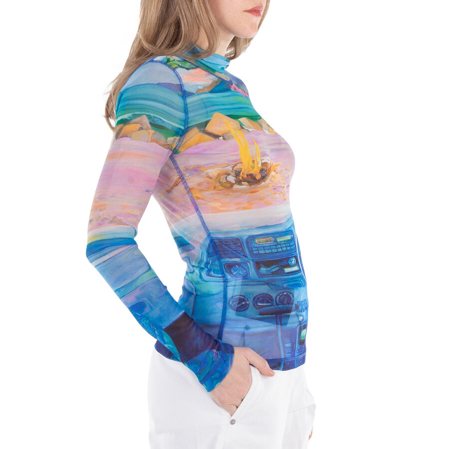 JW Anderson Graphic-Print Roll-Neck Knitted Top - 2