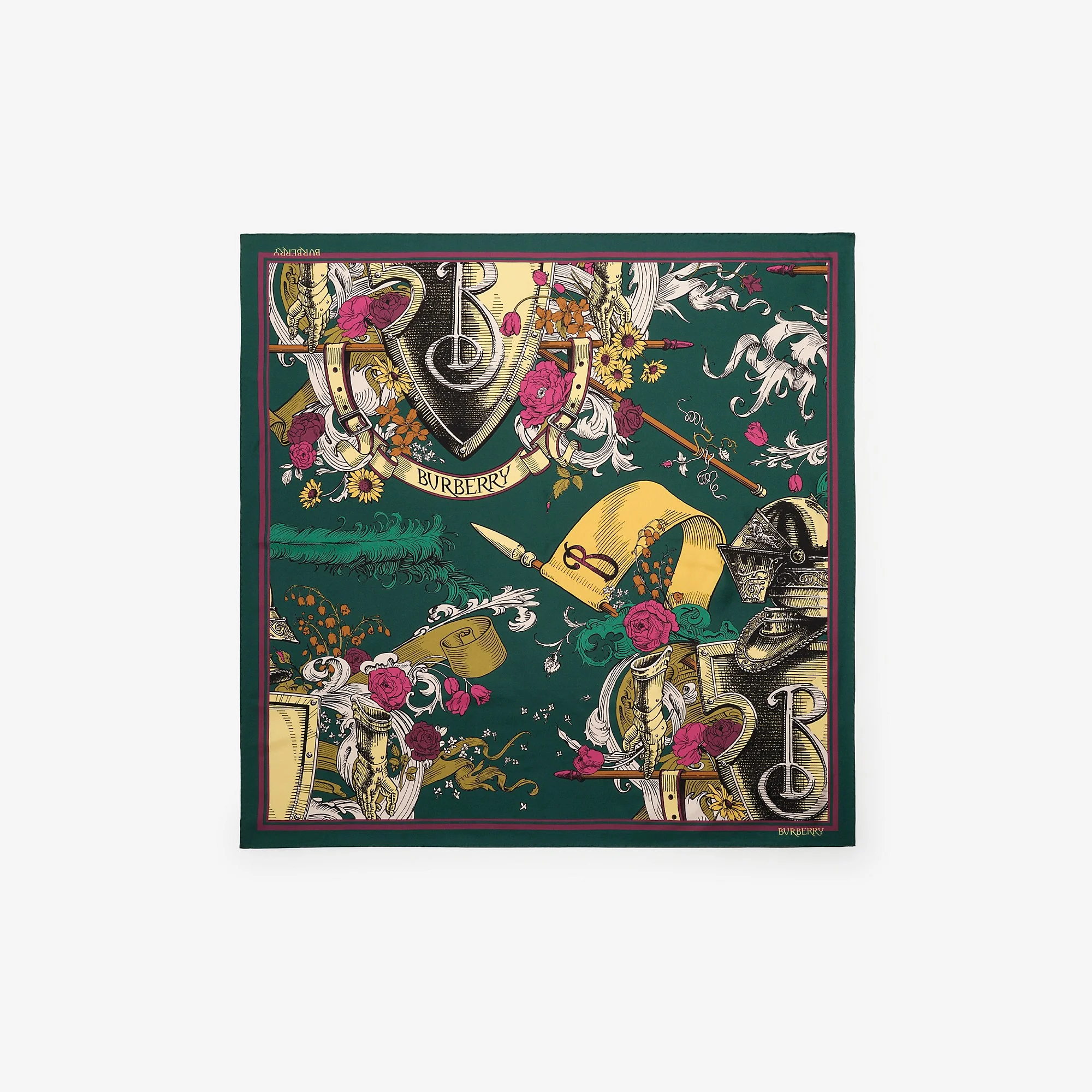 Etched Knight Silk Scarf - 1