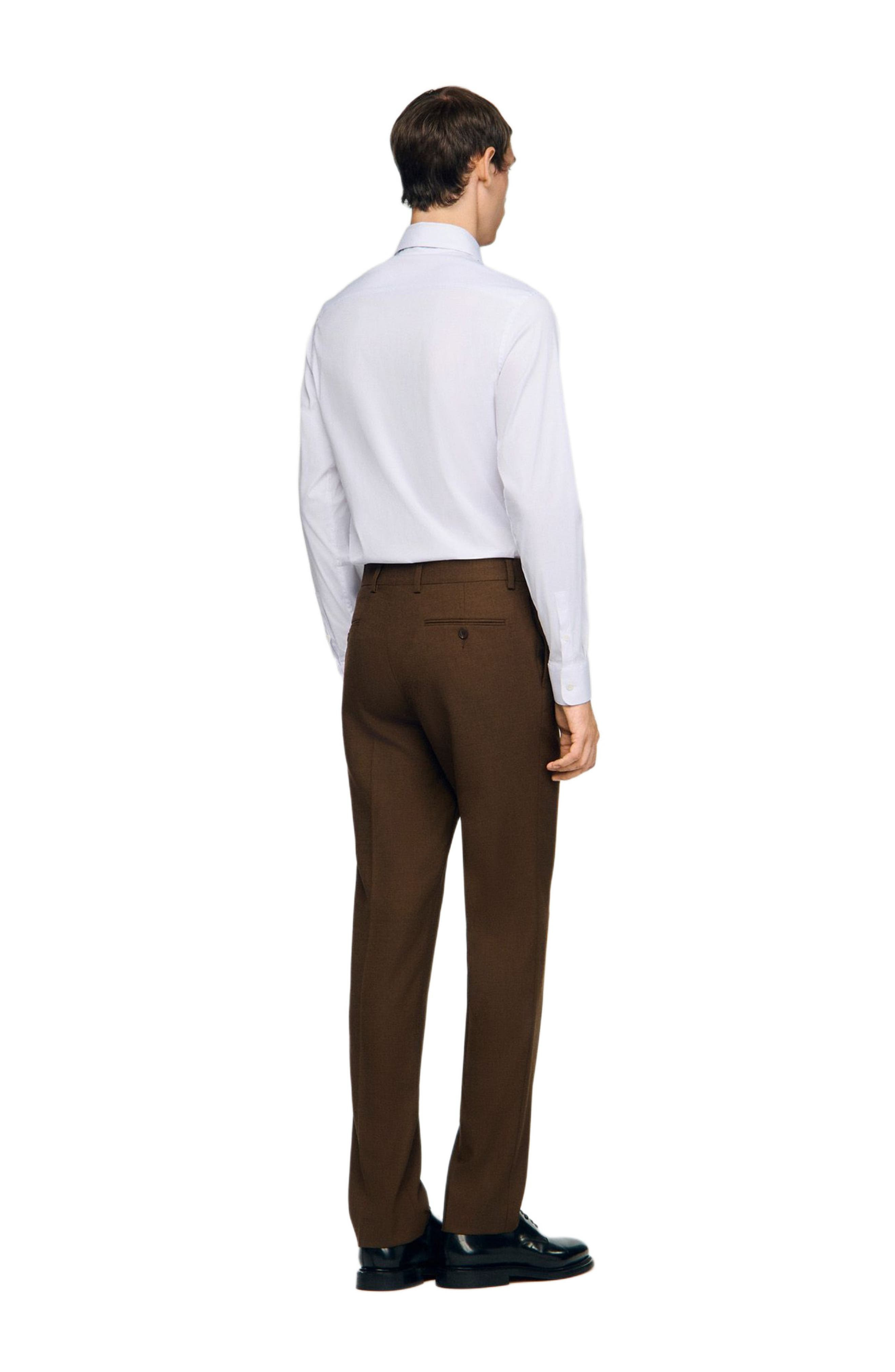 SANDRO Classic wool dress trousers in Tobacco Brown at Nordstrom - 2