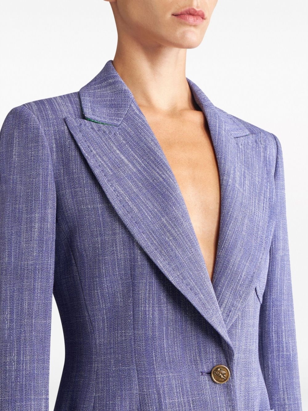single-breasted slub blazer - 4