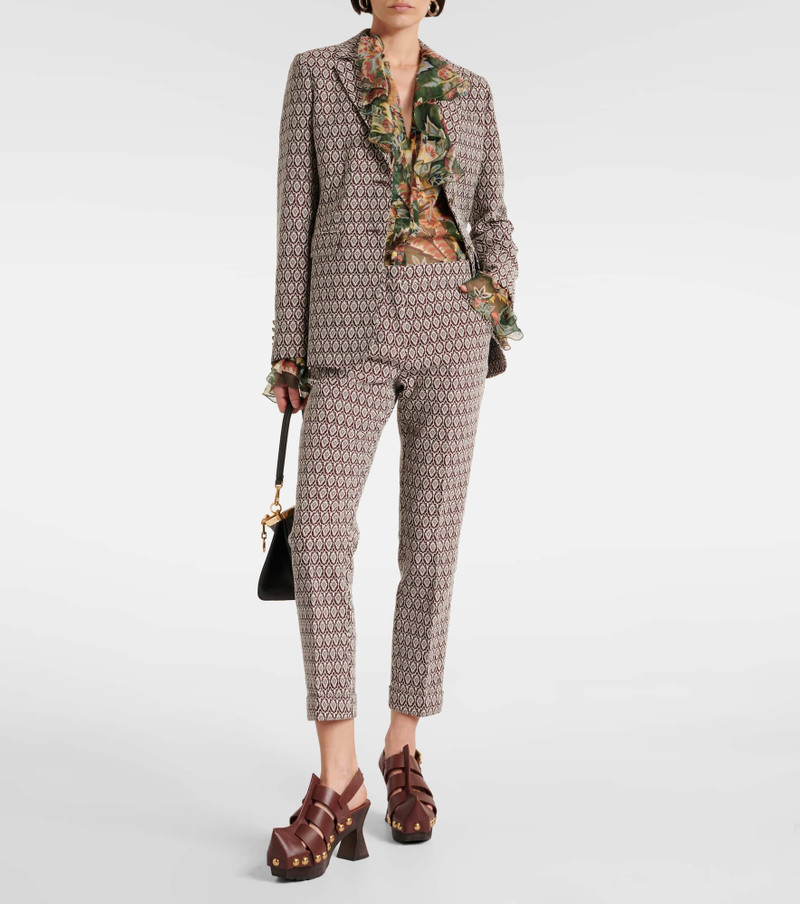 Etro Printed cotton-blend cropped pants outlook
