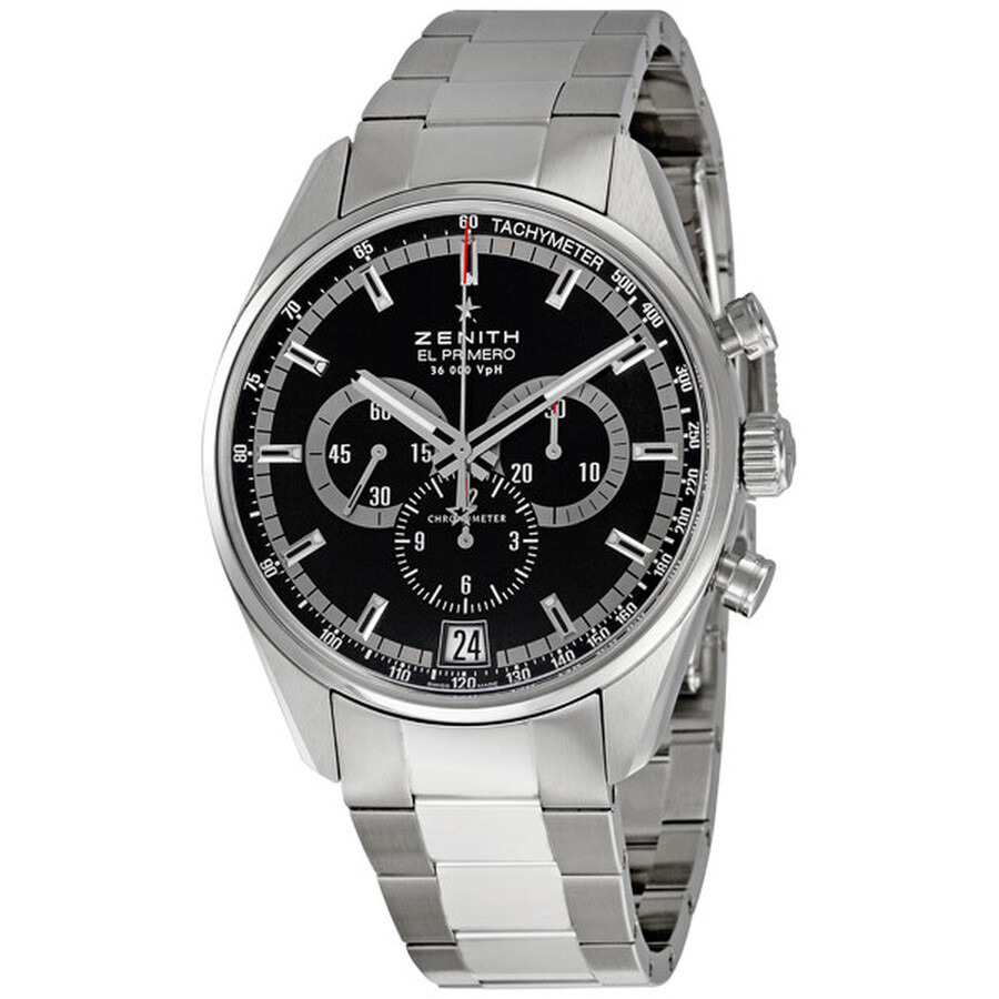 Pre-owned Zenith El Primero 36000 Vph Chronograph Black Dial Men's Watch 03.2040.400/21.M2040 - 1