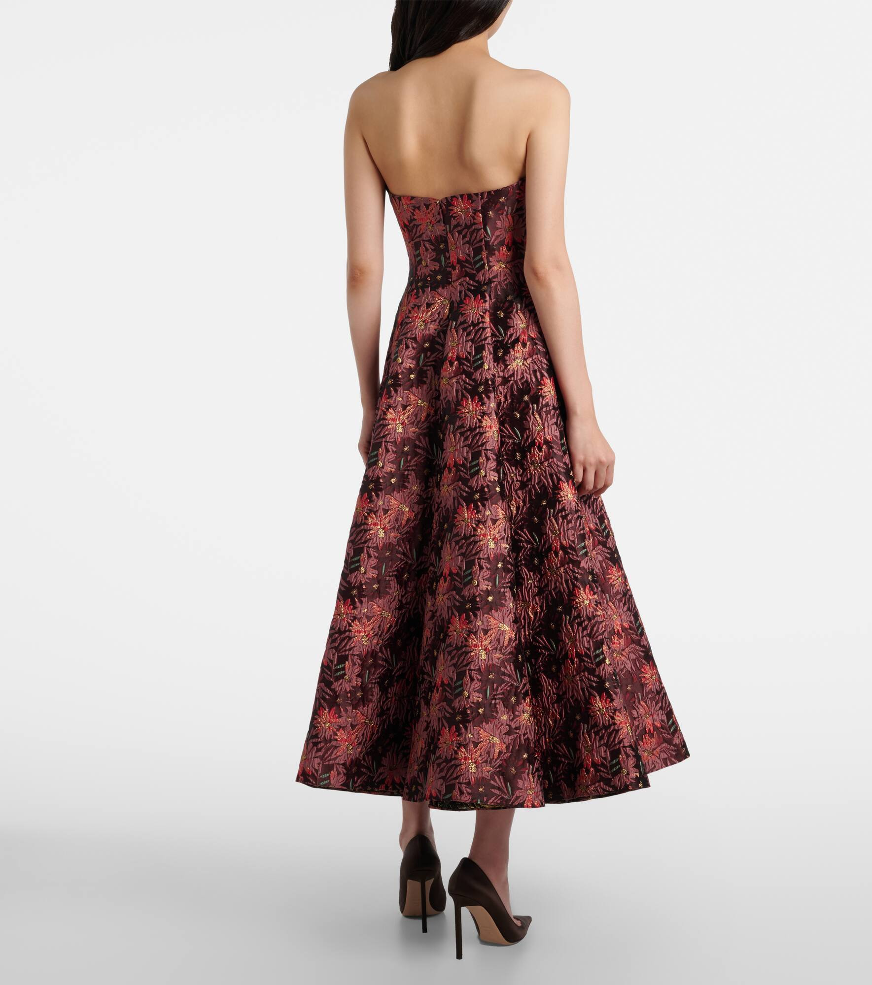 Rousseau floral brocade midi dress - 3