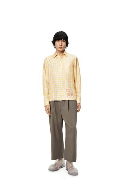 Loewe Anagram stamp check shirt in silk and cotton outlook