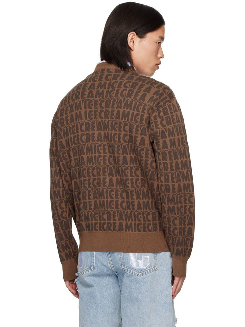 Brown Text Cardigan 3