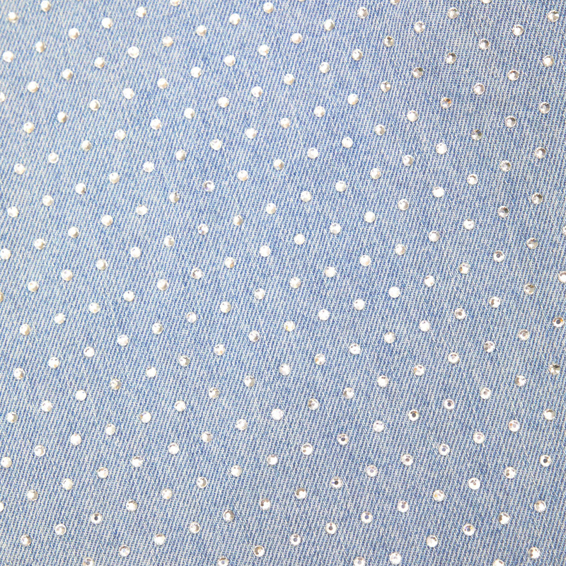 Rhinestone Denim Crop Top 5