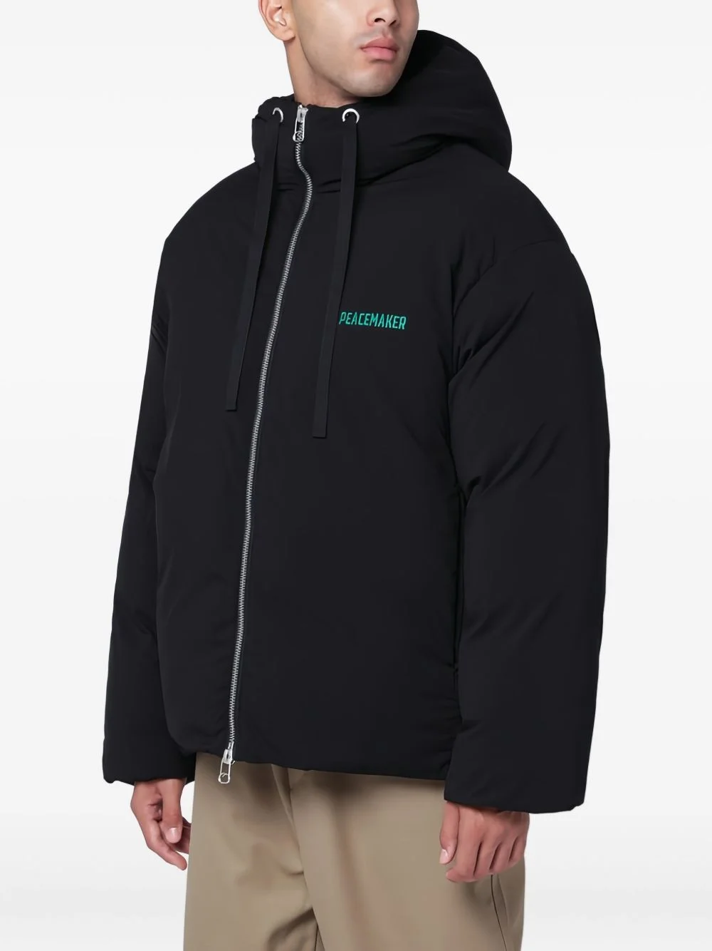 zip-fastening padded jacket - 1