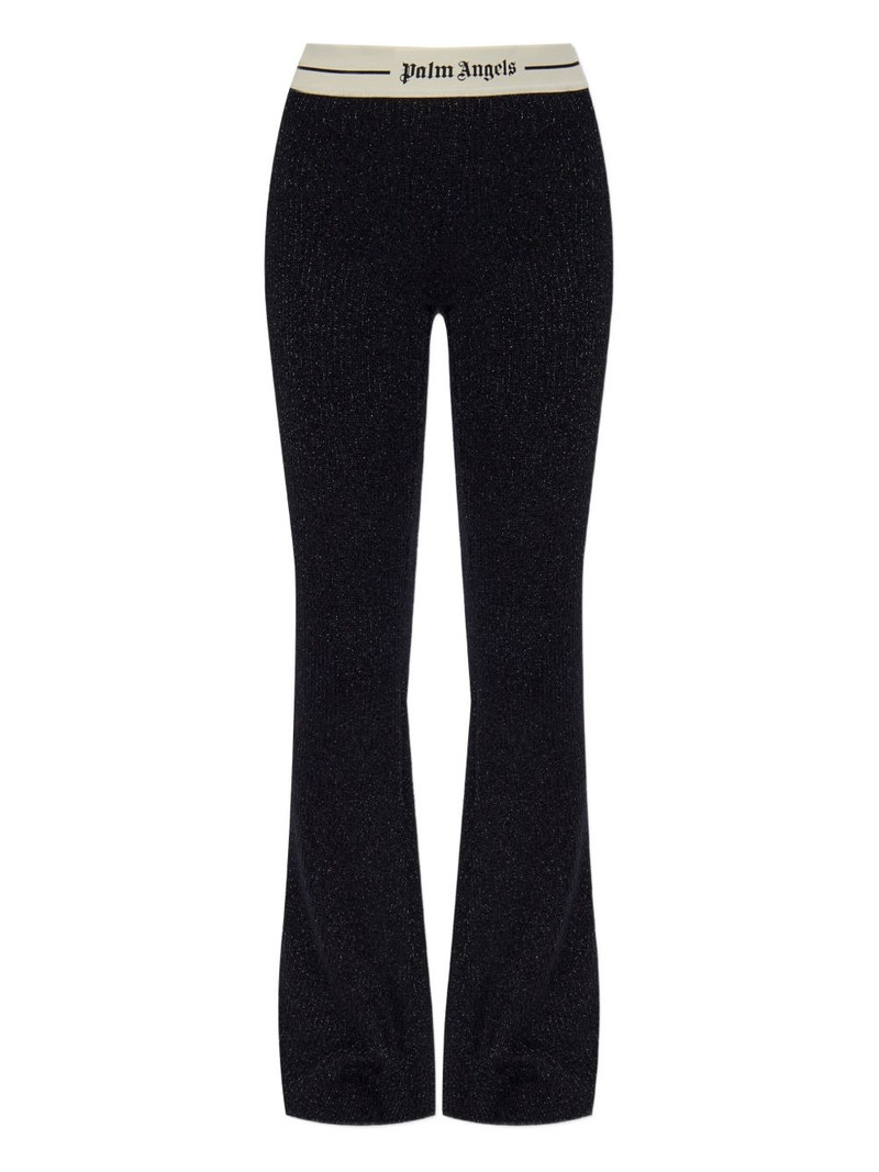 logo-waistband flared trousers 1