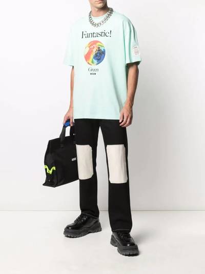 MSGM graphic print organic cotton T-shirt outlook