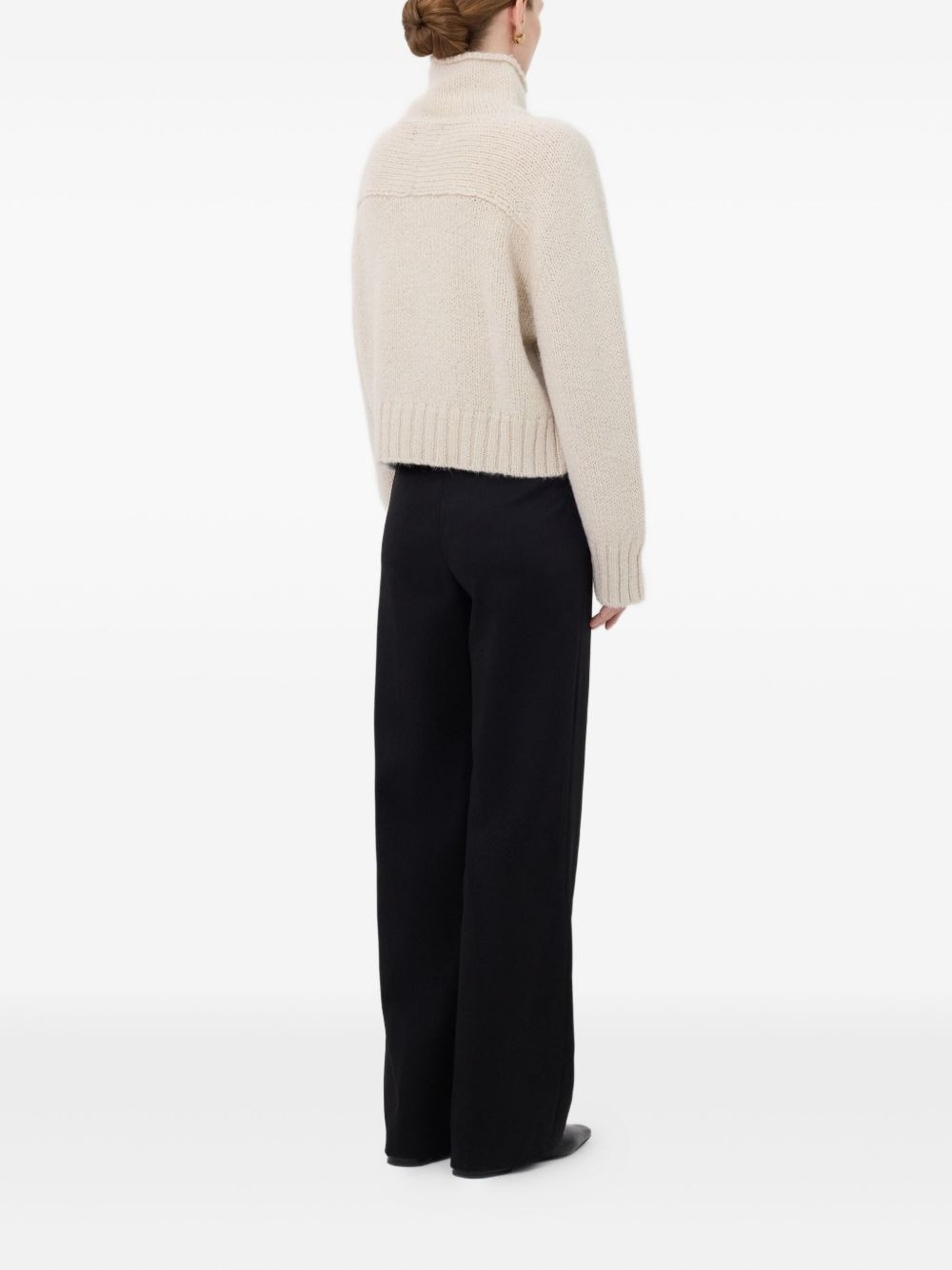 KEAN stand collar ribbed sweater - 3