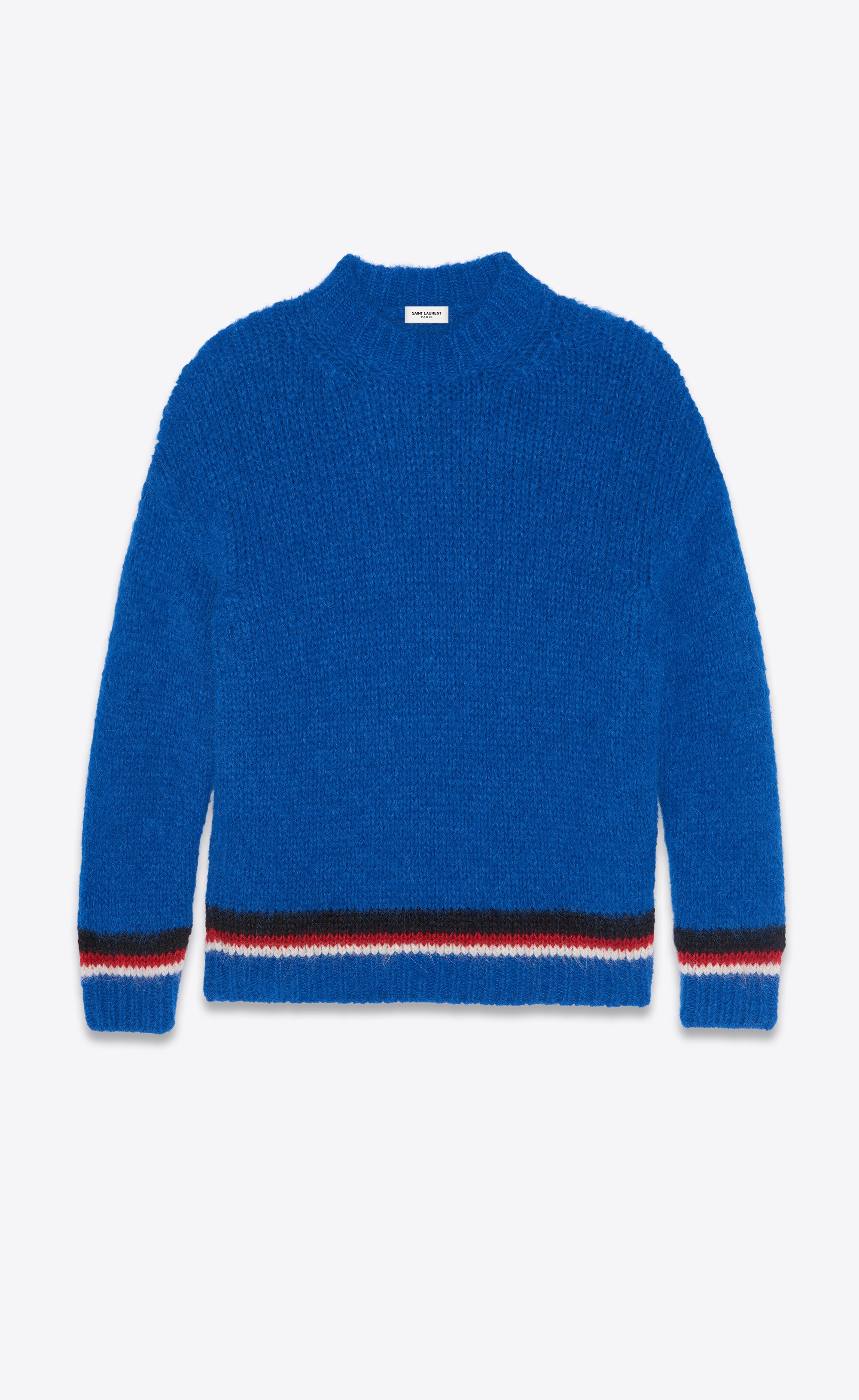 sweater in tricolor striped knit - 1