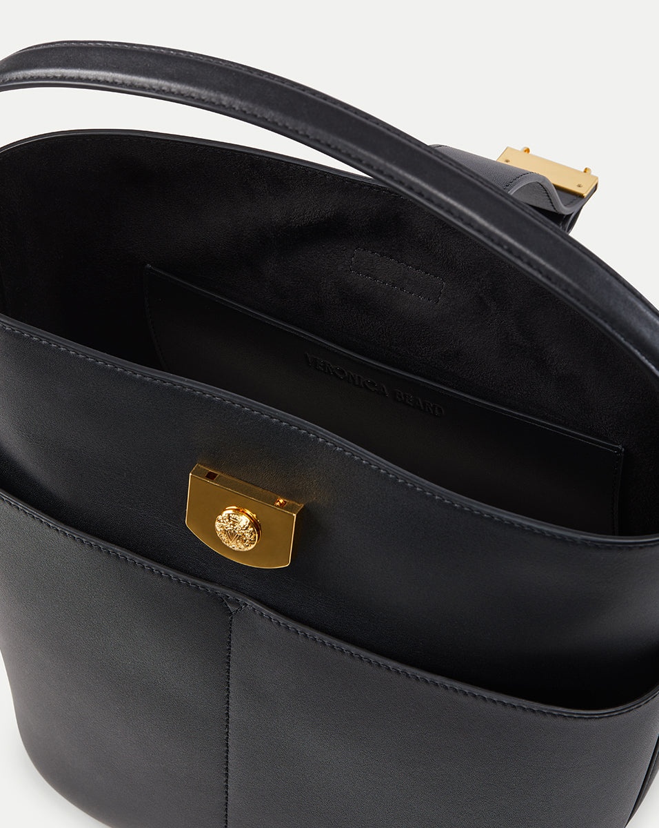 LARGE CREST LOCK BUCKET BAG - 4