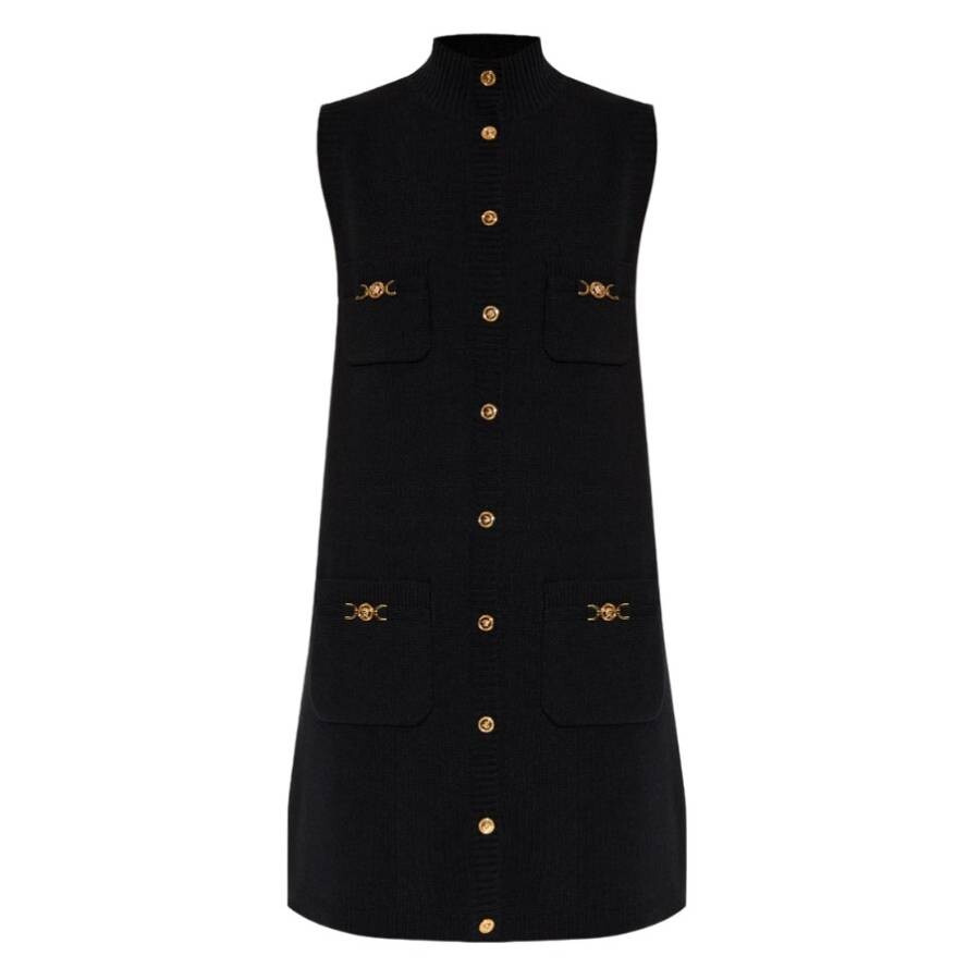 Versace Medusa 95 Shift Knit Cashmere-Blend Mini Dress - 6