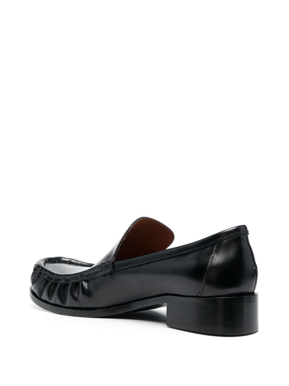 block-heel leather loafers - 3