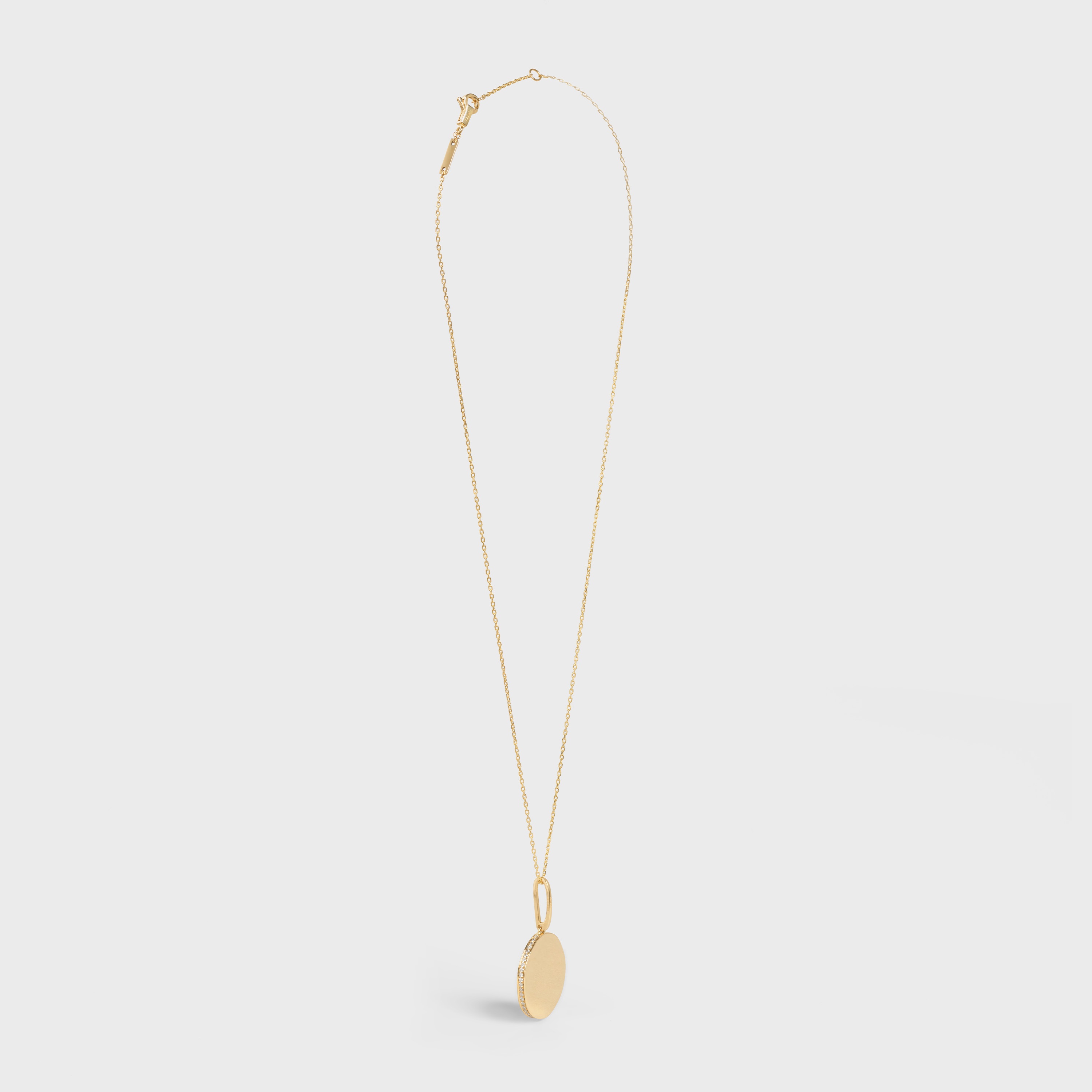Medaille Celine Small Necklace in Yellow Gold and Diamonds - 3