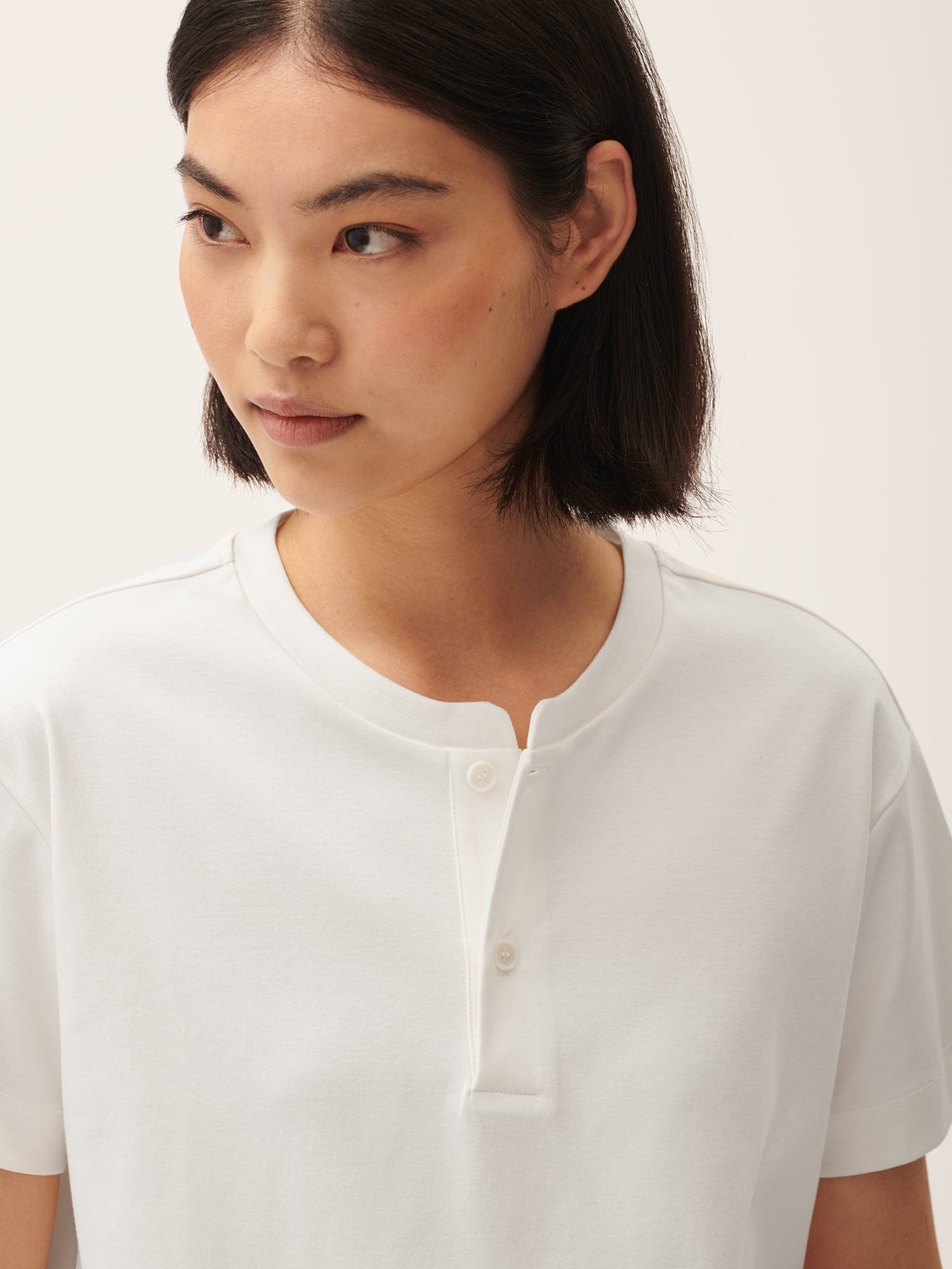 Womens DNA Henley T-Shirt - Off-White - 3