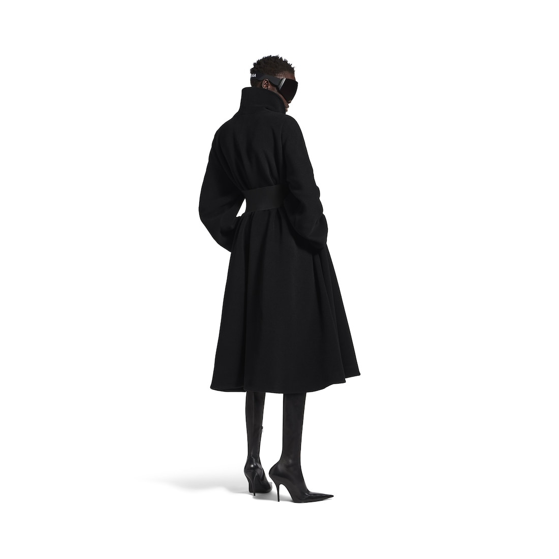 Women's Wrap Coat in Black - 4