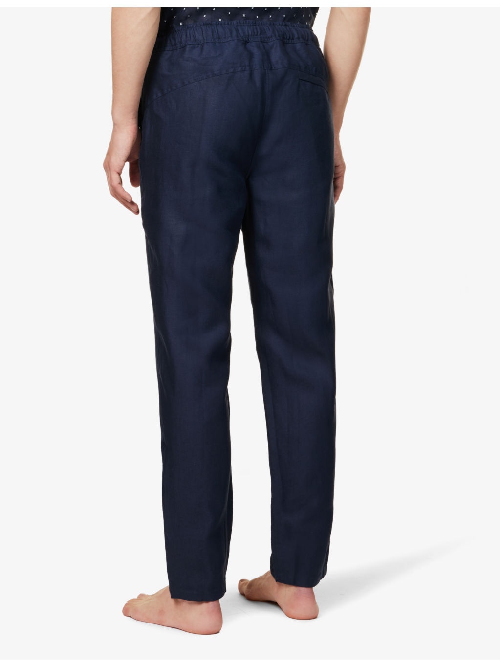 Sydney regular-fit straight-leg linen trousers - 4