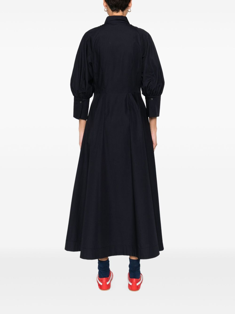 heart-embroidered puff-sleeve dress - 4