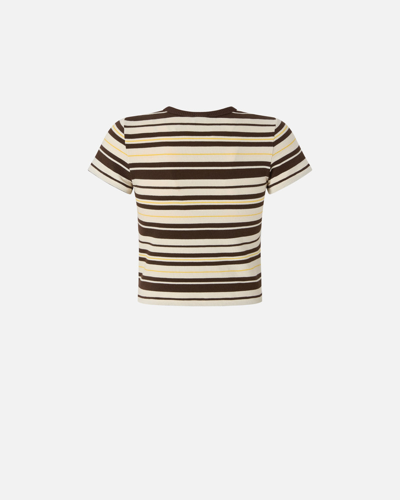 CROPPED STRIPED T-SHIRT WITH PINKO LOGO 1