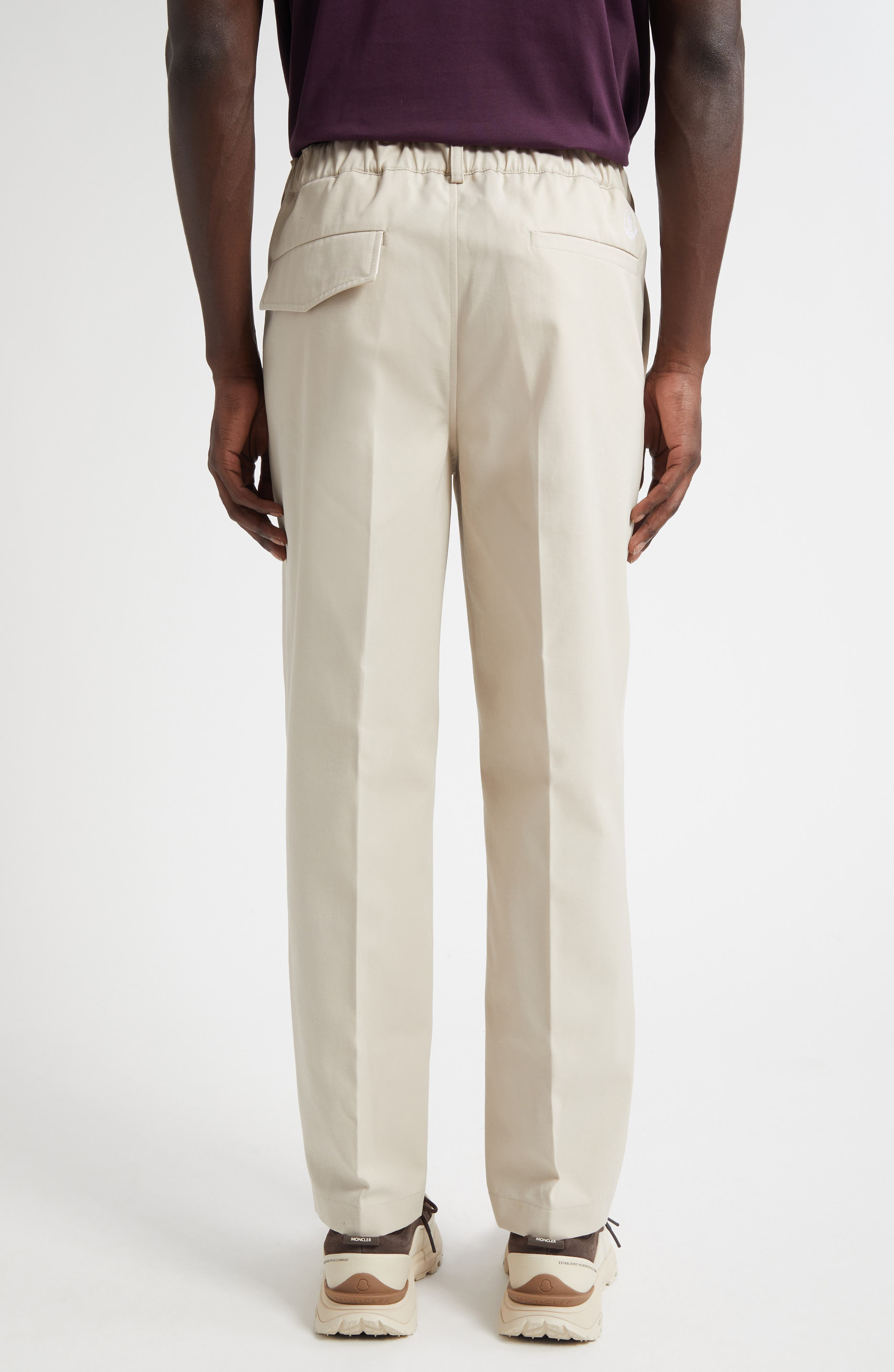 Moncler Tailored Gabardine Pants in Intense Beige at Nordstrom - 3