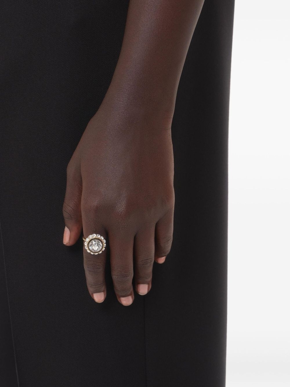 VLOGO SIGNATURE RING IN METAL, ENAMEL AND CRYSTALS - 2