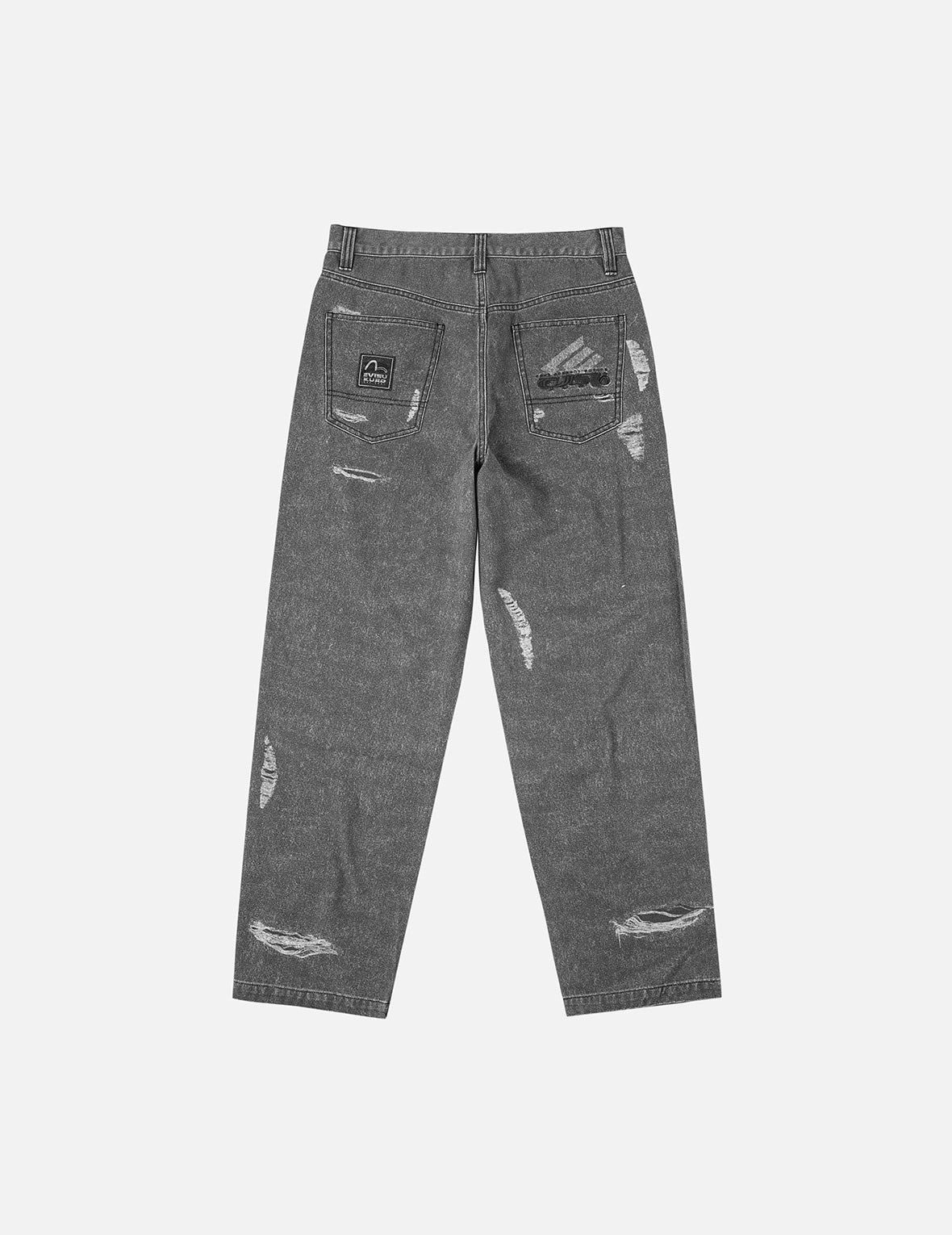 Distressed Print Relax Fit Pants - 4