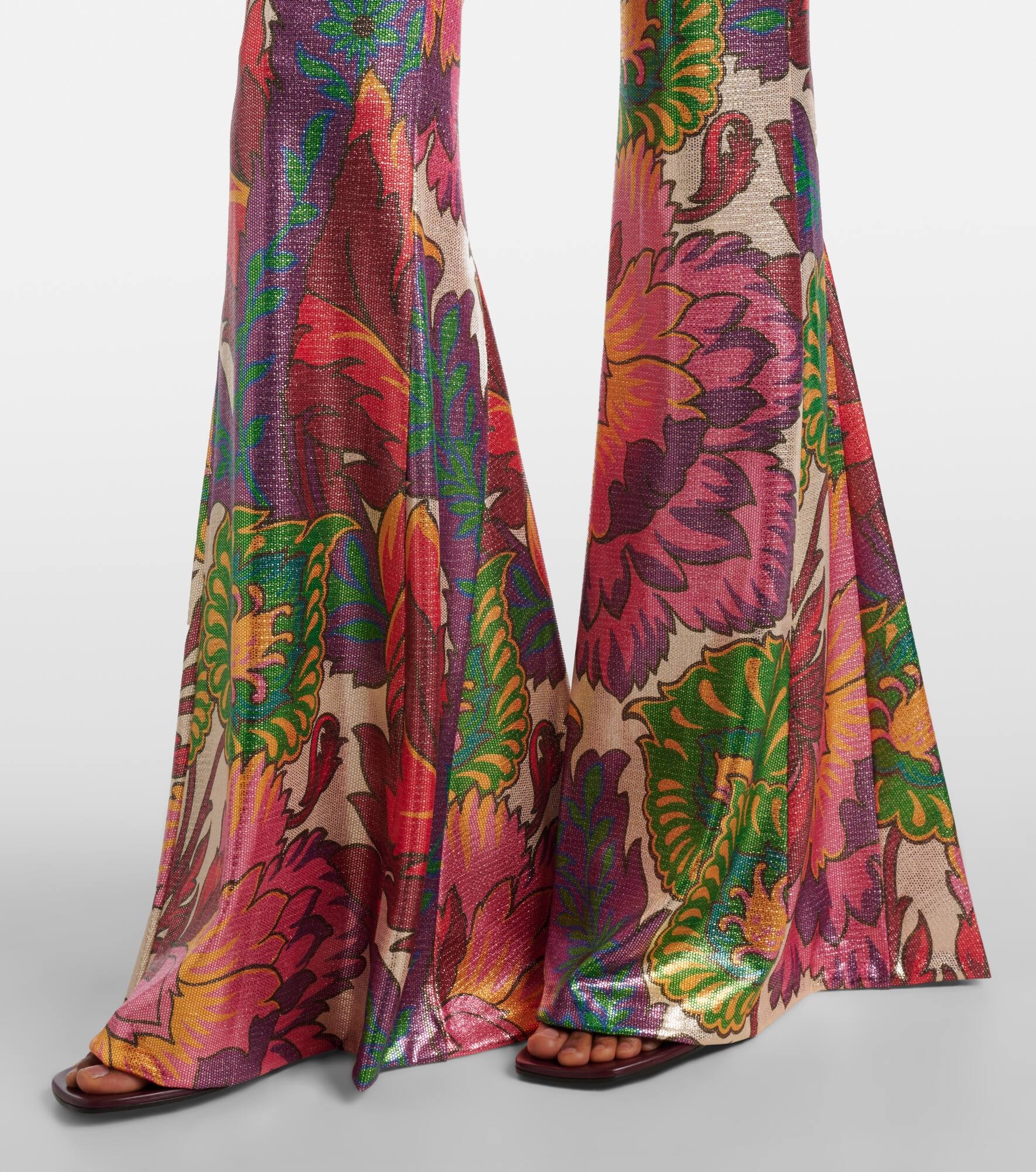 Semi-sheer flared jersey pants - 5