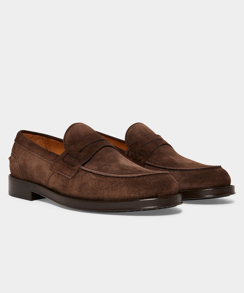 TODD SNYDER Italian Suede Penny Loafer outlook