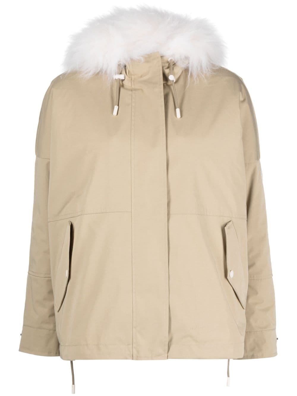 cropped reversible hooded parka - 1